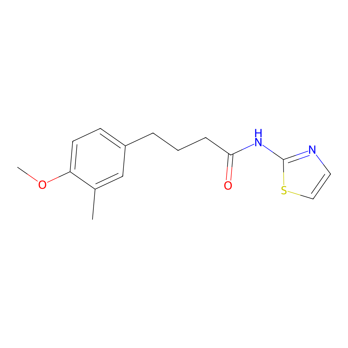 4-(4-methoxy-3-methylphenyl)-N-(1,3-thiazol-2-yl)butanamide molecular structure, CAS 337934-02-8