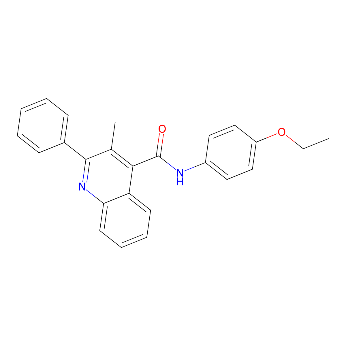 N-(4-ethoxyphenyl)-3-methyl-2-phenylquinoline-4-carboxamide molecular structure, CAS 337936-43-3
