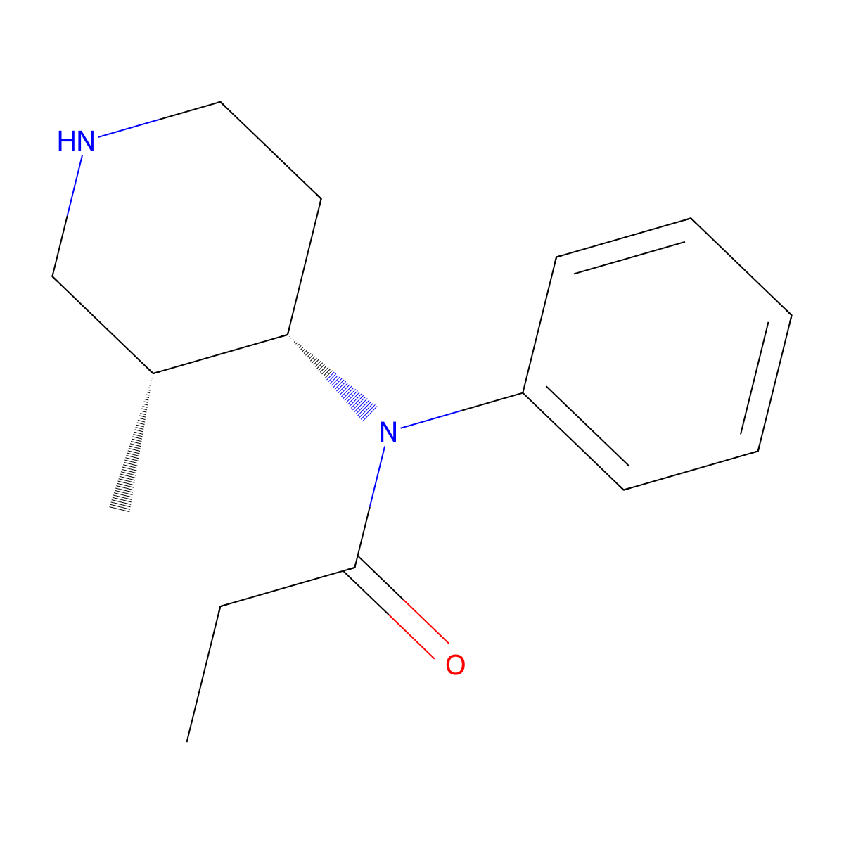 N-[(3R,4S)-3-methylpiperidin-4-yl]-N-phenylpropanamide molecular structure, CAS 33794-42-2