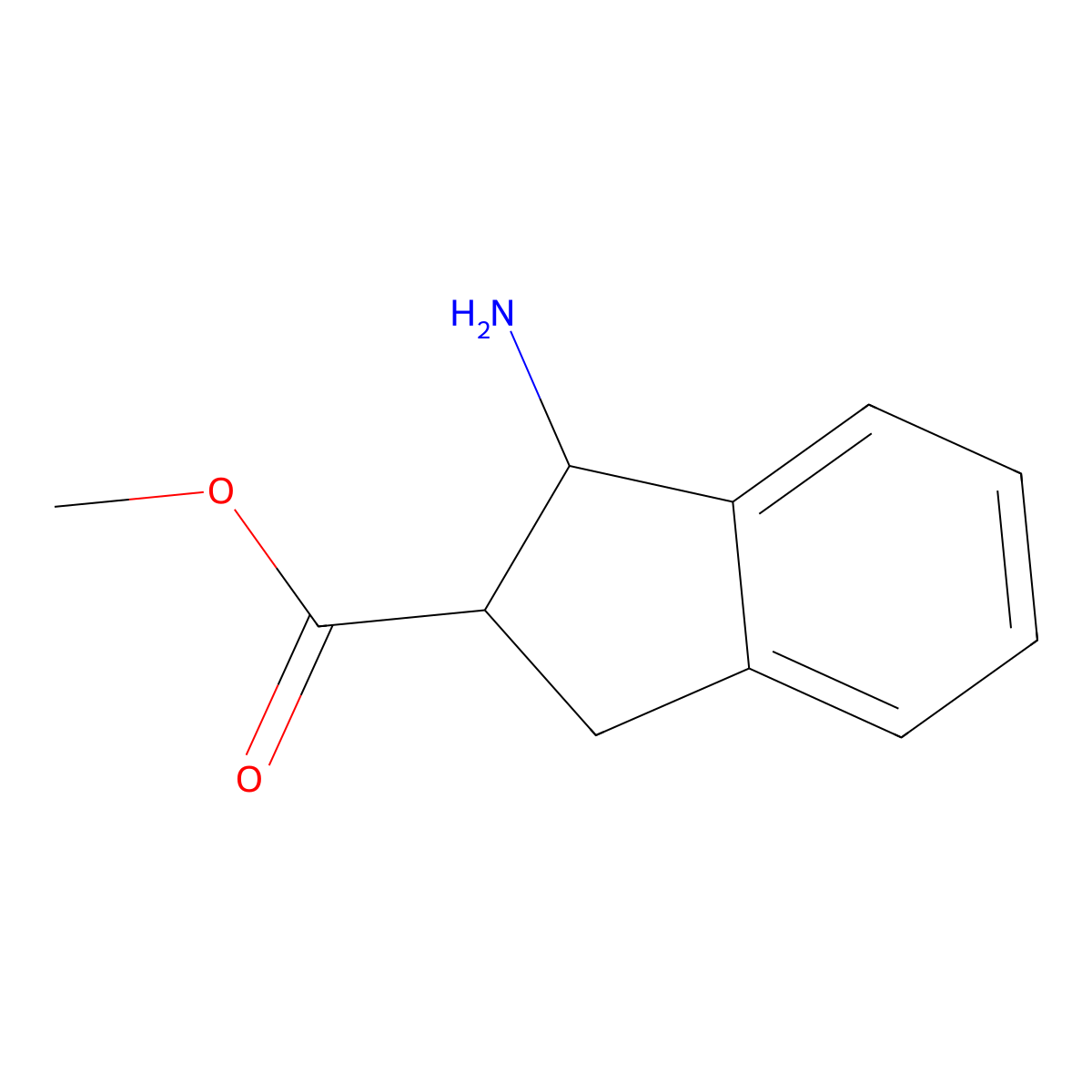 methyl 1-amino-2,3-dihydro-1H-indene-2-carboxylate molecular structure, CAS 337956-06-6
