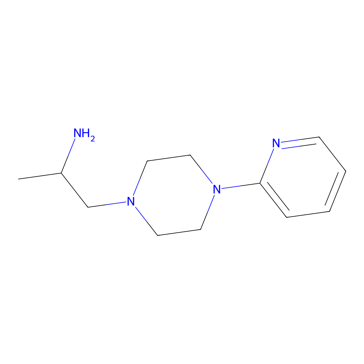 1-[4-(Pyridin-2-yl)piperazin-1-yl]propan-2-amine molecular structure, CAS 337956-40-8