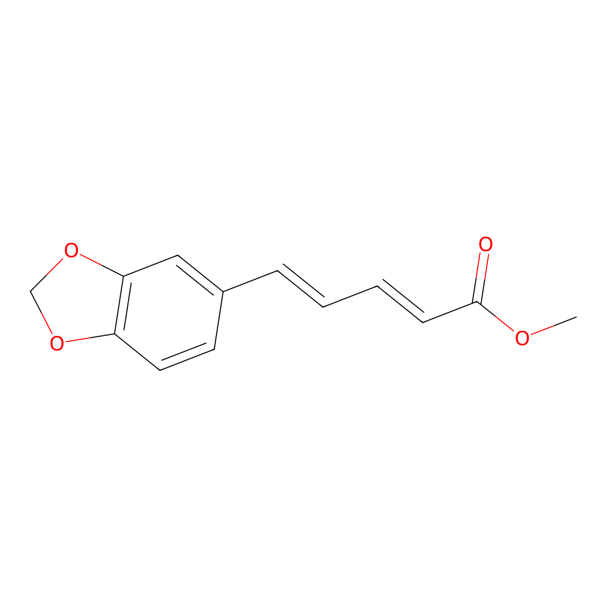 2,4-Pentadienoic acid, 5-(1,3-benzodioxol-5-yl)-, methyl ester, (E,Z)- molecular structure, CAS 337957-12-7