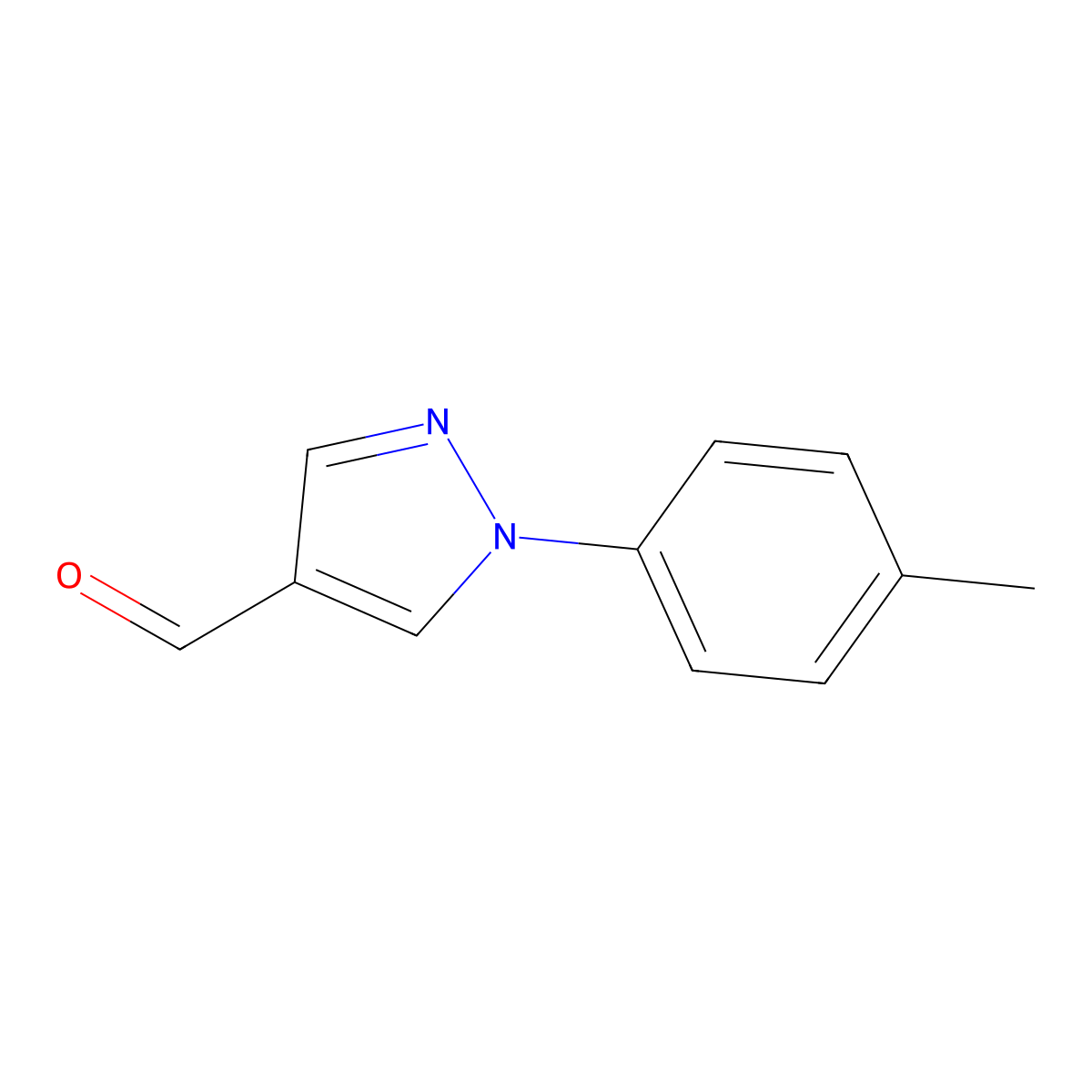 1-(4-methylphenyl)-1H-pyrazole-4-carbaldehyde molecular structure, CAS 337957-59-2