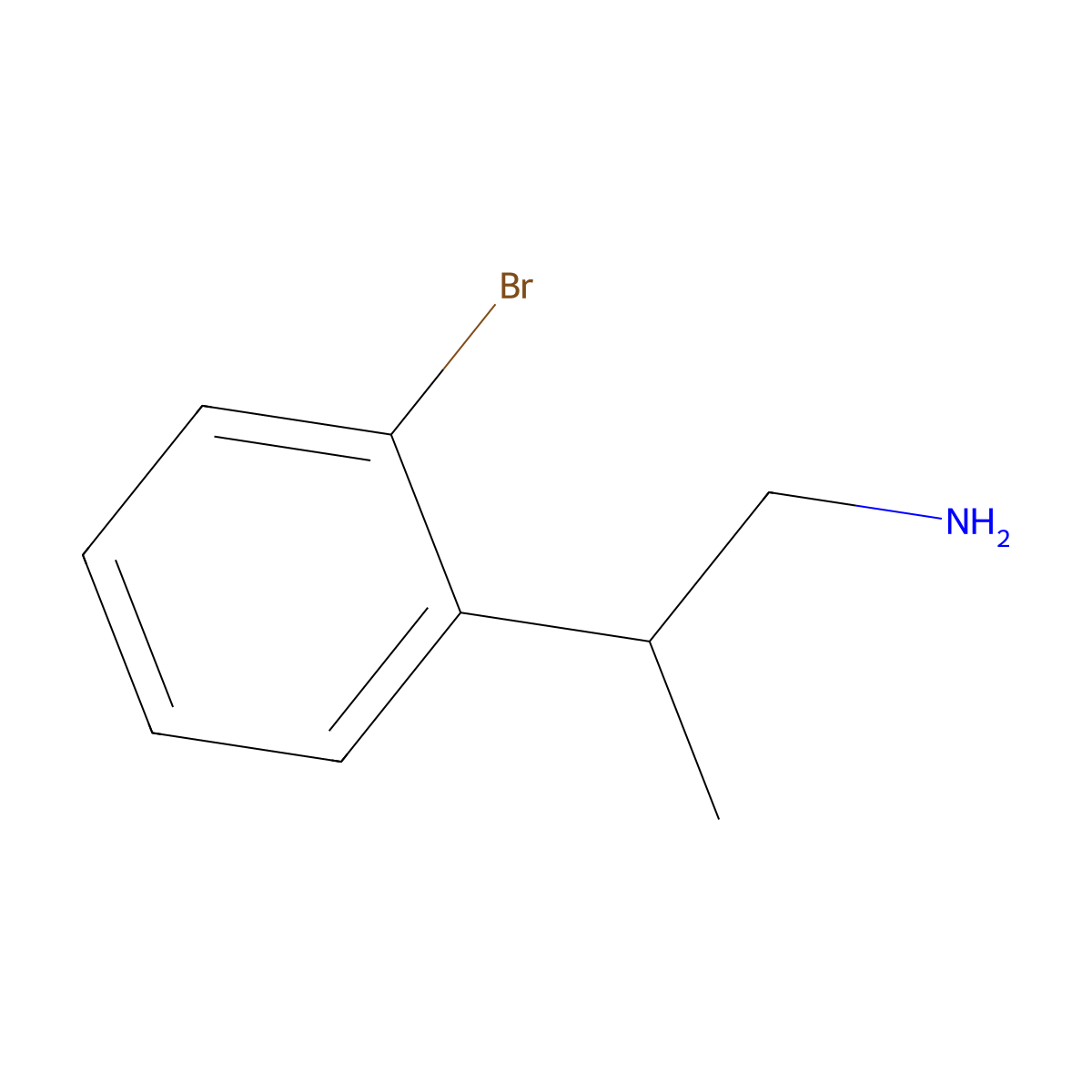 2-(2-Bromophenyl)propan-1-amine molecular structure, CAS 337966-00-4