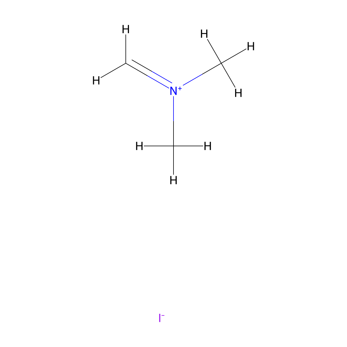 Dimethyl(methylene)ammounium iodide molecular structure, CAS 33797-51-2