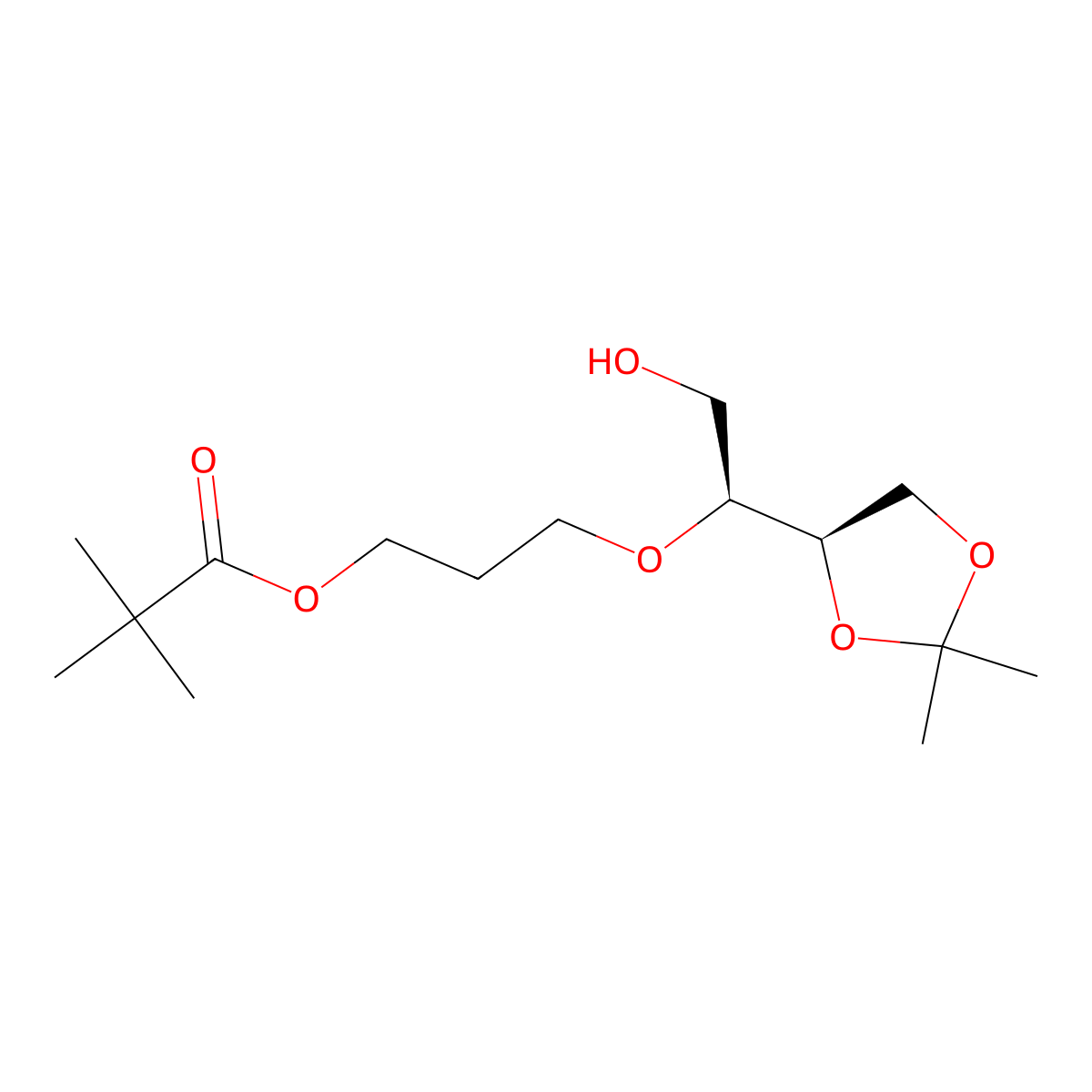 3-((S)-1-((R)-2,2-Dimethyl-1,3-dioxolan-4-yl)-2-hydroxyethoxy)propyl pivalate molecular structure, CAS 337970-22-6