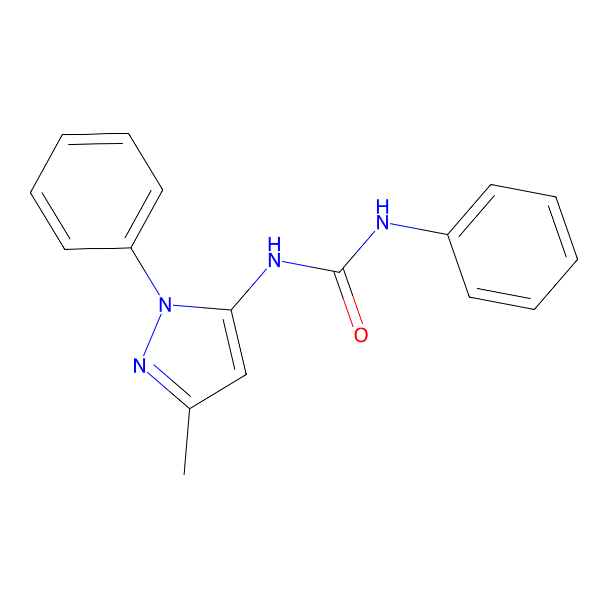 3-(3-methyl-1-phenyl-1H-pyrazol-5-yl)-1-phenylurea molecular structure, CAS 337975-77-6