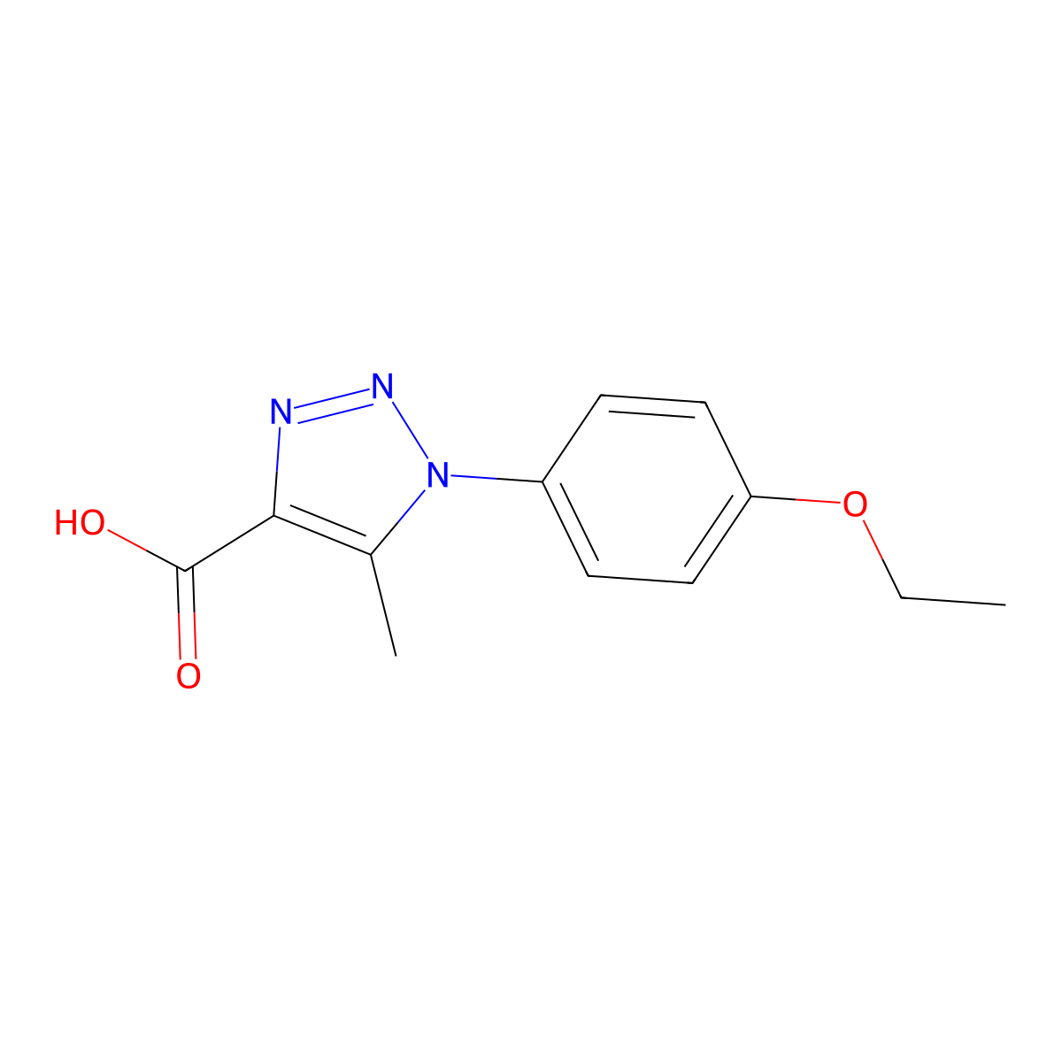 1-(4-ethoxyphenyl)-5-methyl-1H-1,2,3-triazole-4-carboxylic acid molecular structure, CAS 337980-36-6