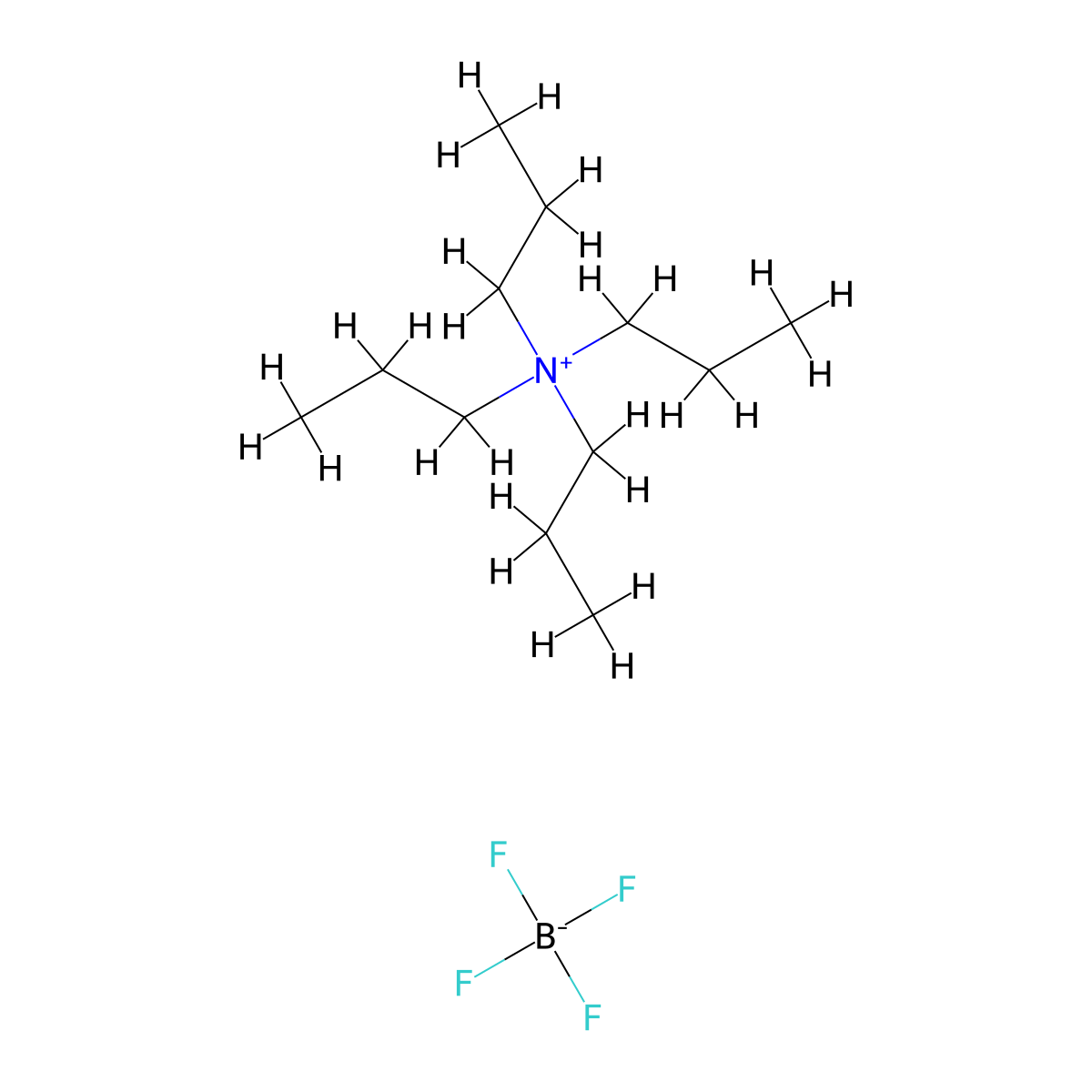 Tetrapropylammonium tetrafluoroborate molecular structure, CAS 338-38-5