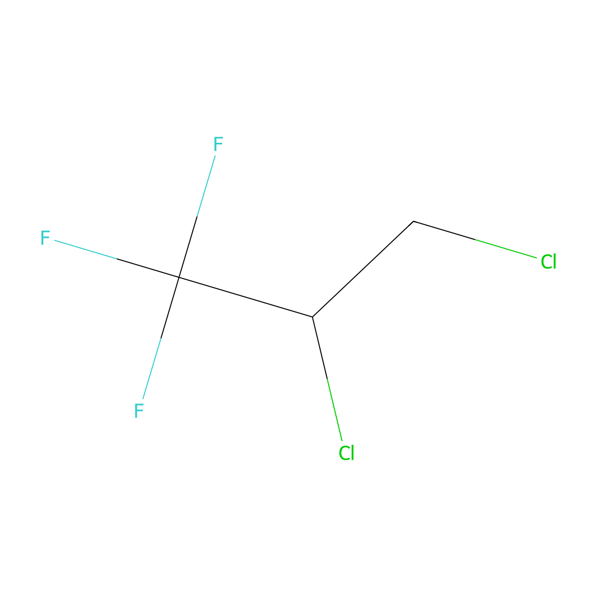 2,3-Dichloro-1,1,1-trifluoropropane molecular structure, CAS 338-75-0