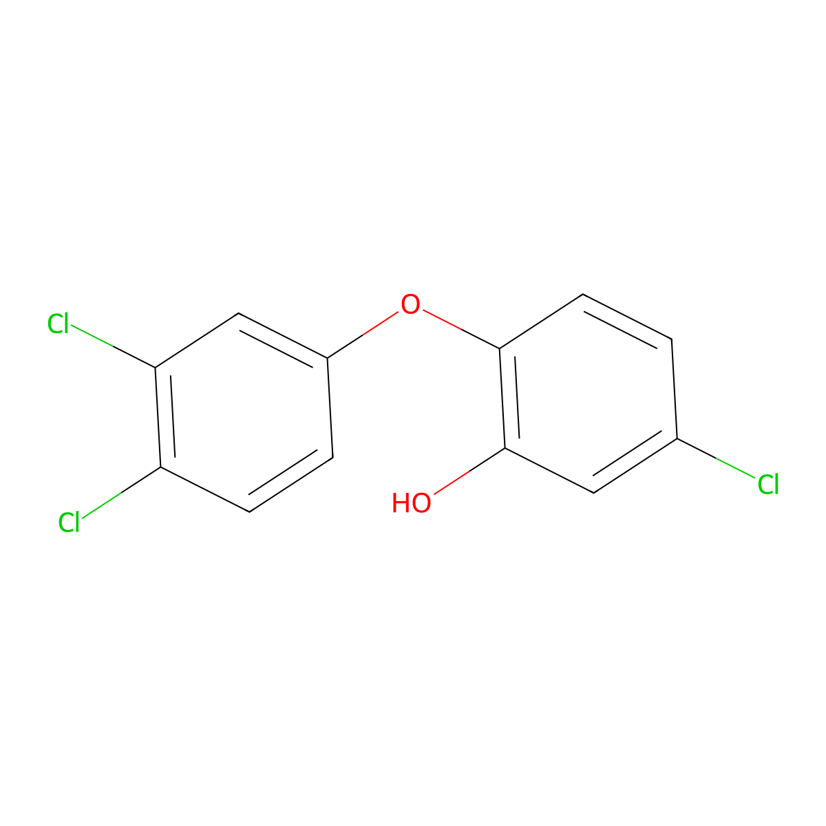 Phenol, 5-chloro-2-(3,4-dichlorophenoxy)- molecular structure, CAS 3380-33-4