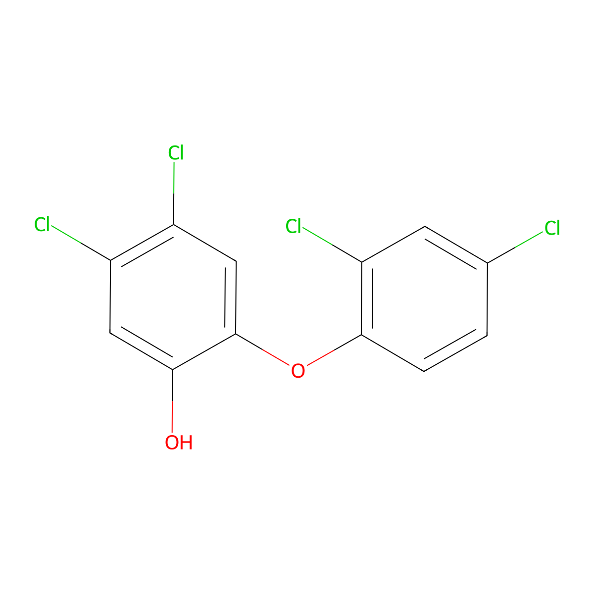 Phenol, 4,5-dichloro-2-(2,4-dichlorophenoxy)- molecular structure, CAS 3380-44-7