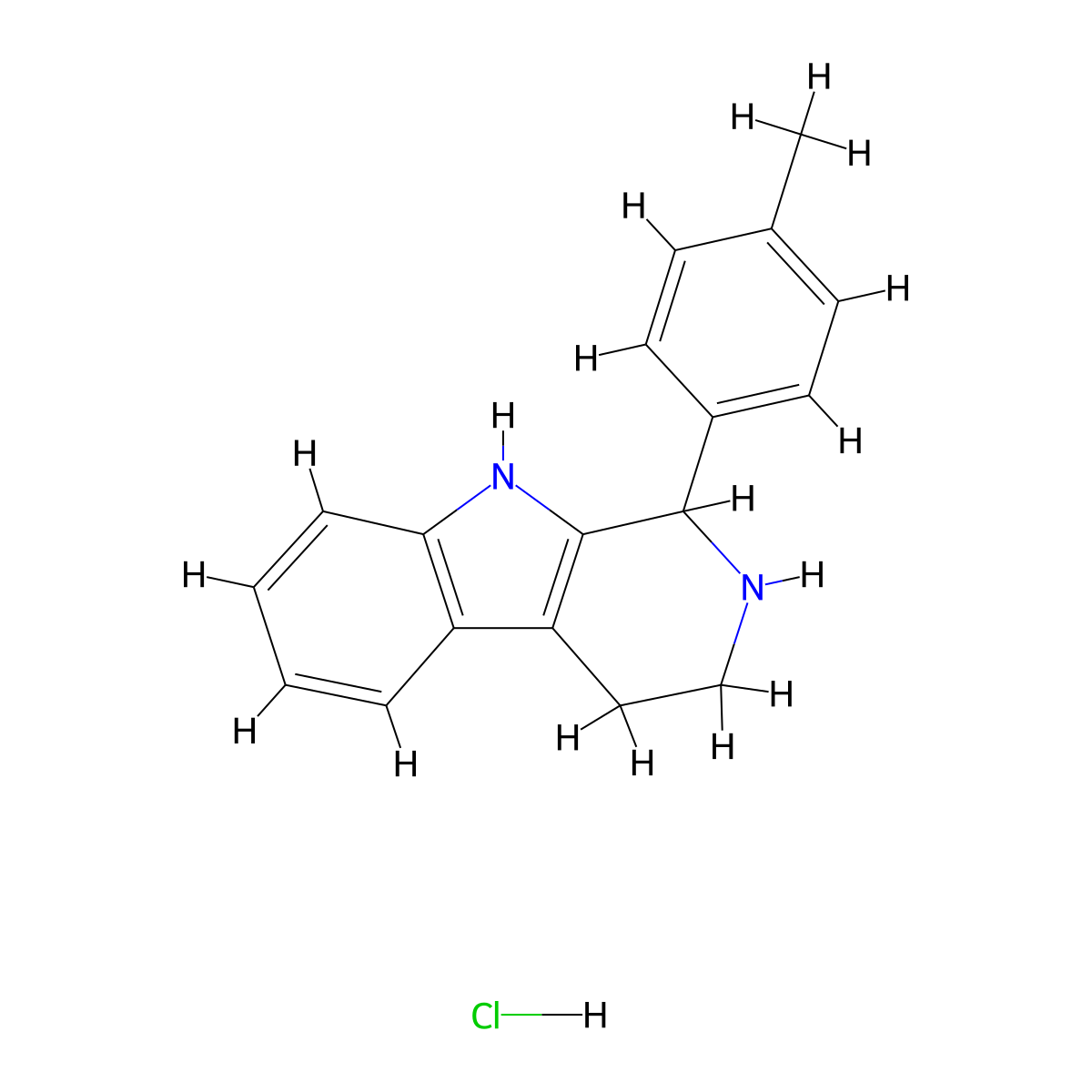 1-(4-methylphenyl)-2,3,4,9-tetrahydro-1H-beta-carboline hydrochloride molecular structure, CAS 3380-70-9
