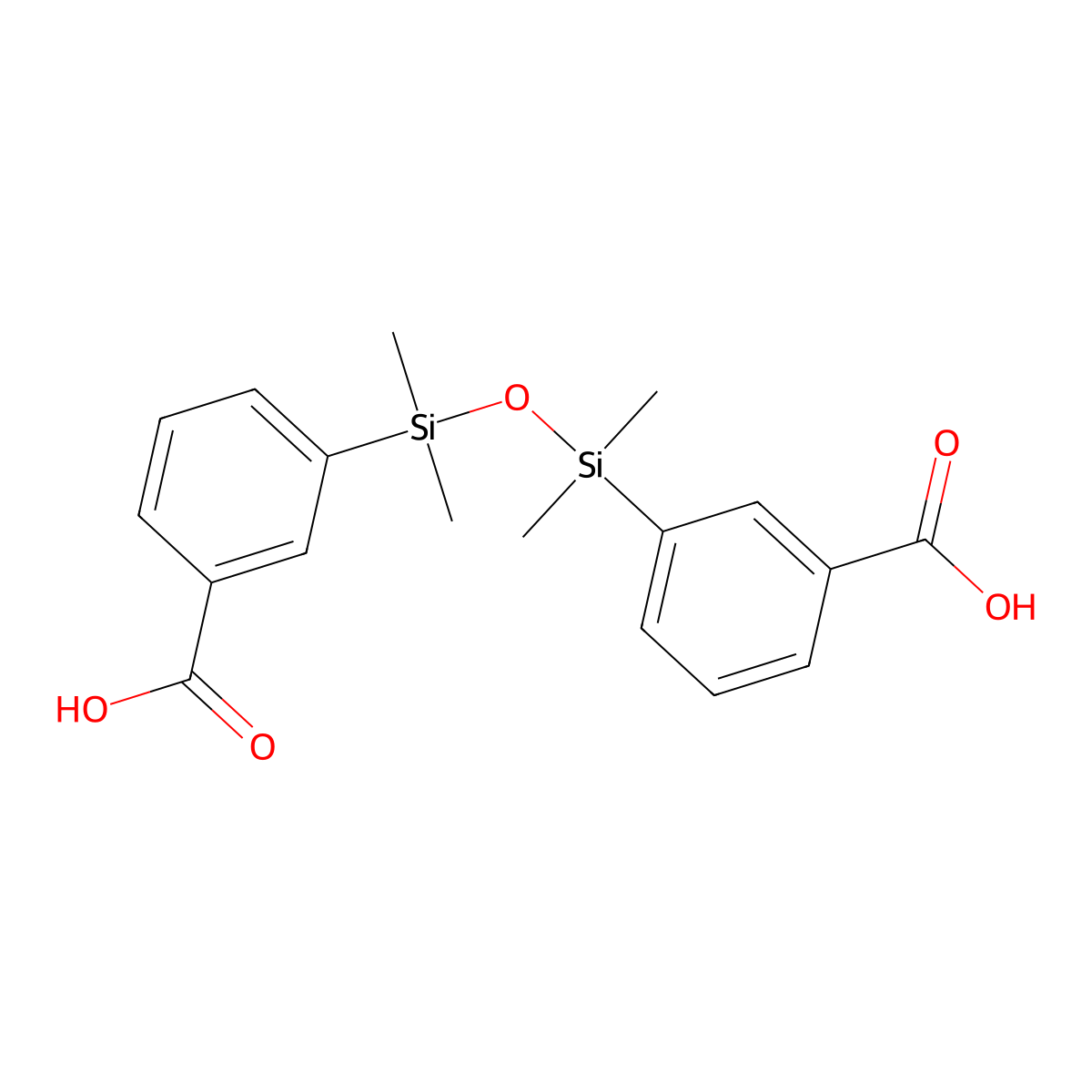 3,3'-(1,1,3,3-Tetramethyldisiloxane-1,3-diyl)dibenzoic acid molecular structure, CAS 33802-14-1