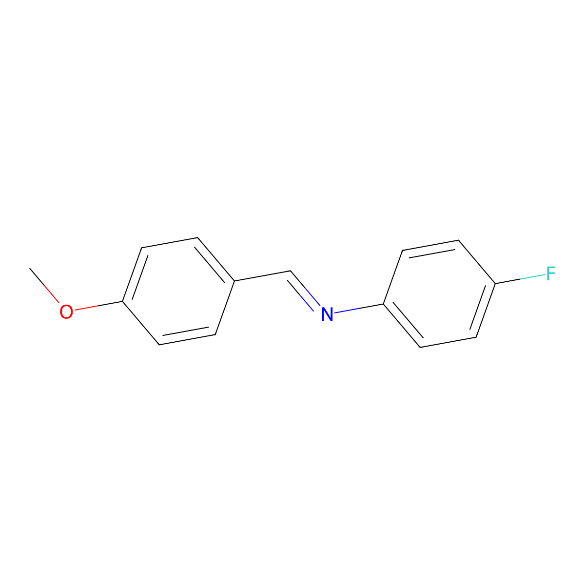 N-(4-Methoxybenzylidene)-4-fluoroaniline molecular structure, CAS 3381-48-4