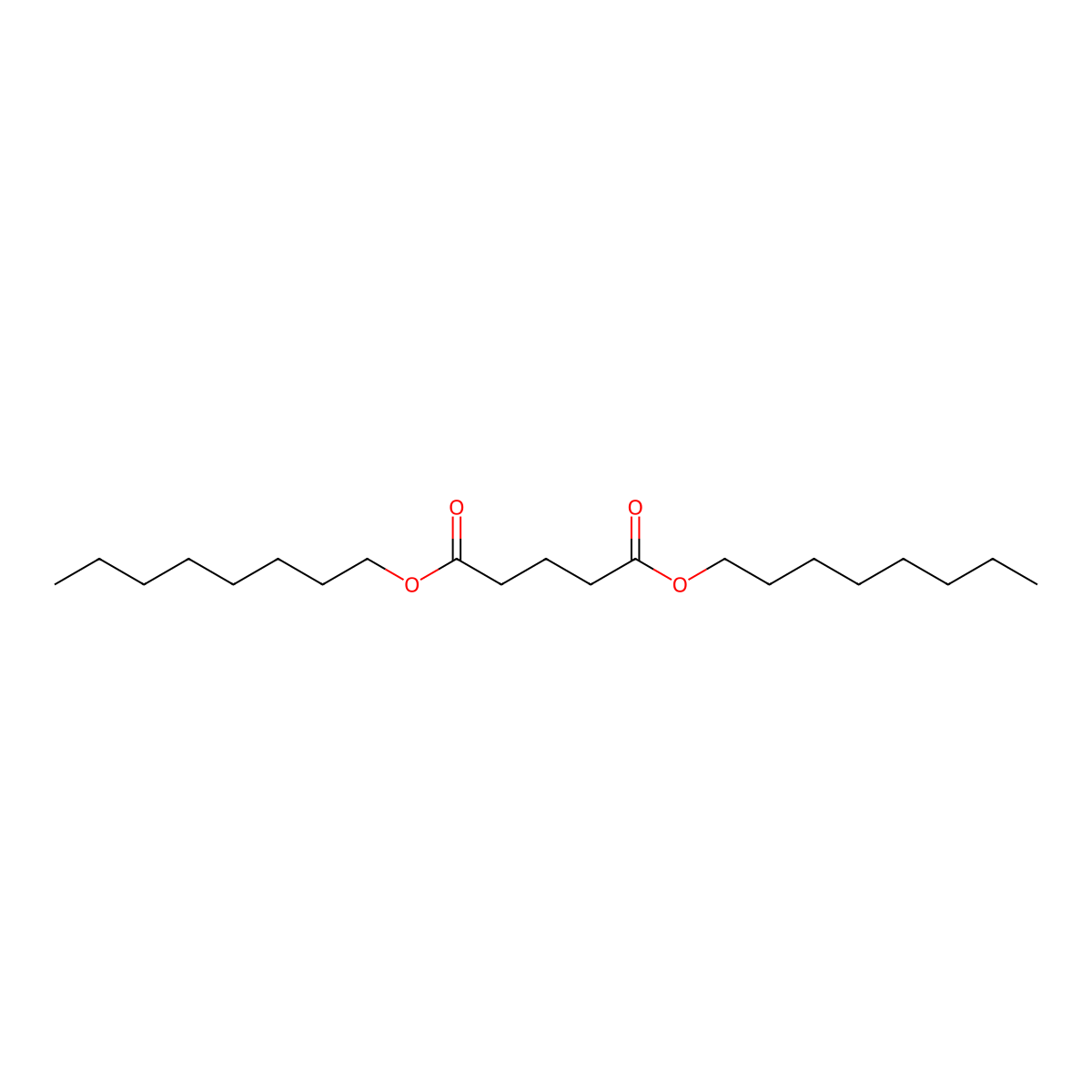 Dioctyl glutarate molecular structure, CAS 33814-34-5