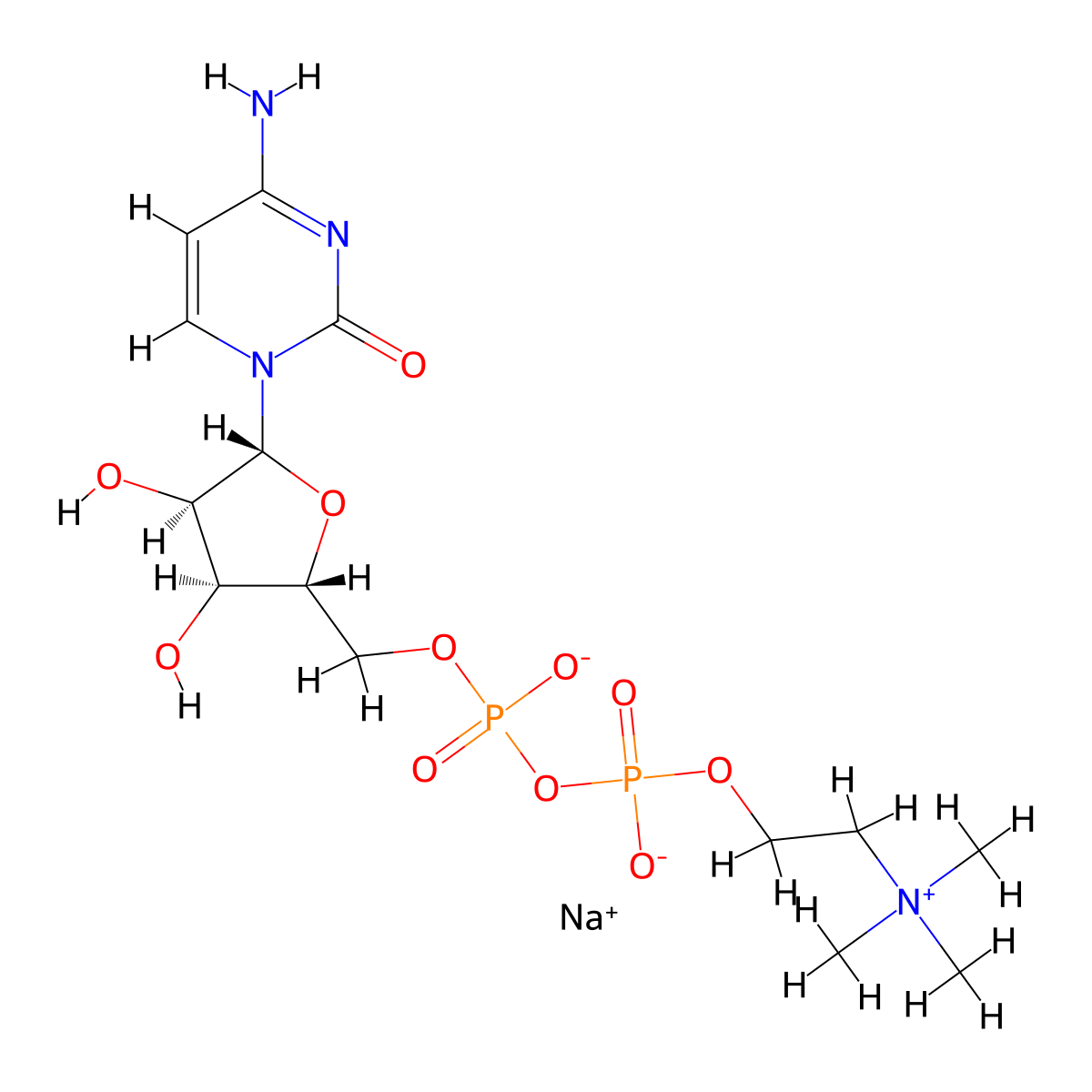 Citicoline Sodium molecular structure, CAS 33818-15-4