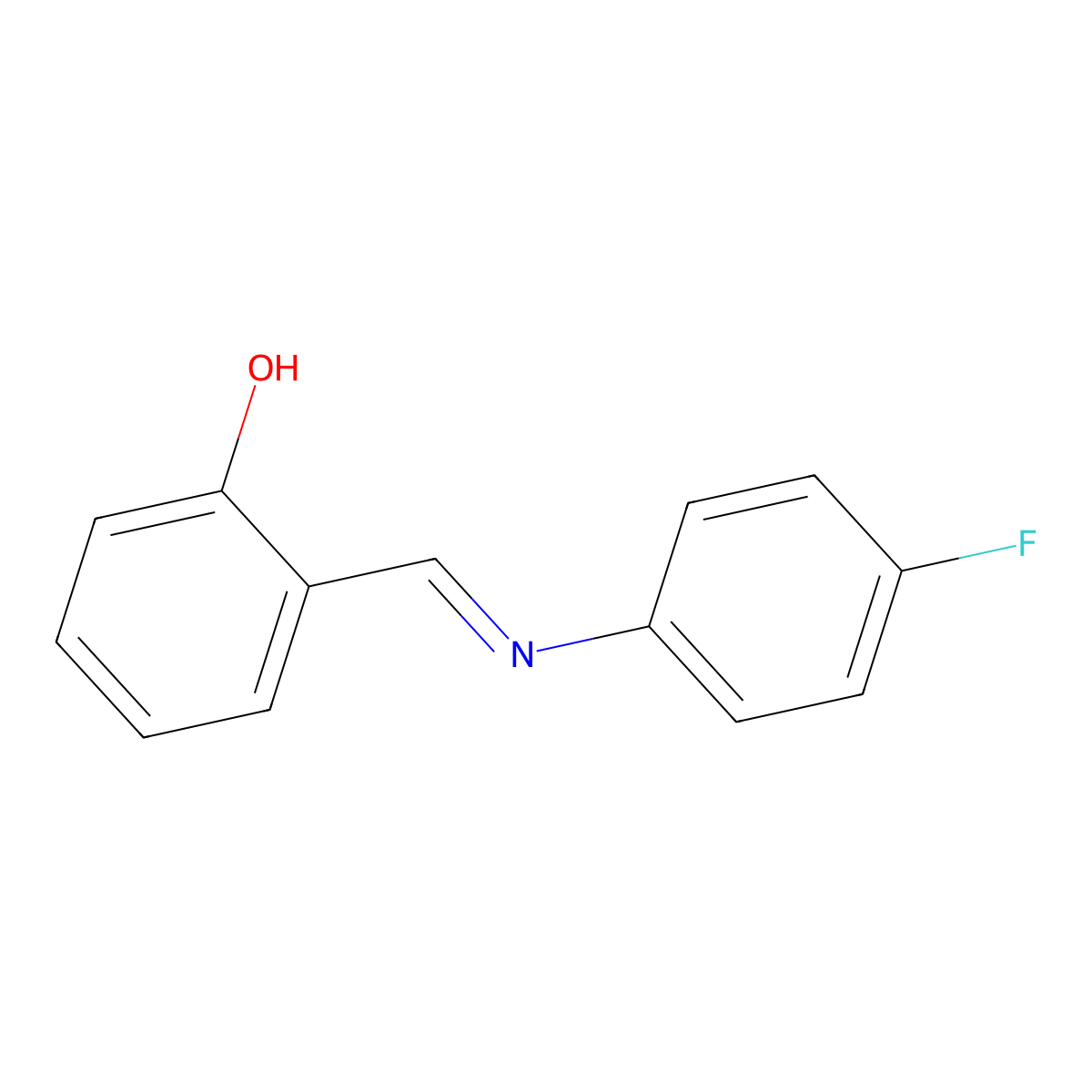 Phenol, 2-[[(4-fluorophenyl)imino]methyl]- molecular structure, CAS 3382-62-5