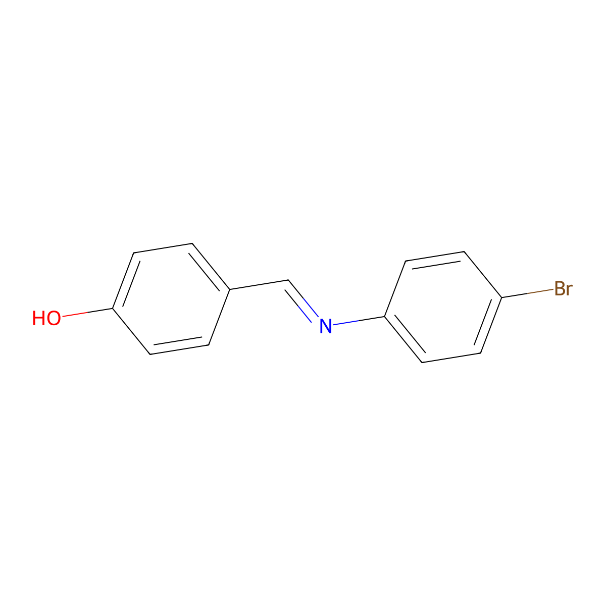 4-(((4-Bromophenyl)imino)methyl)phenol molecular structure, CAS 3382-65-8