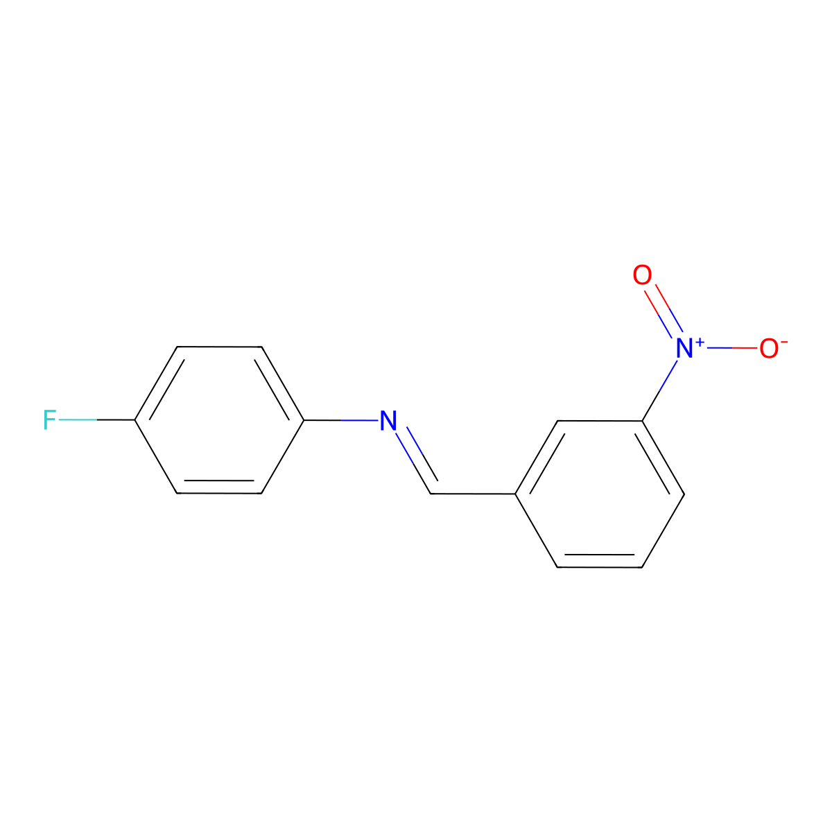 (4-Fluorophenyl)(3-nitrobenzylidene)amine molecular structure, CAS 3382-80-7