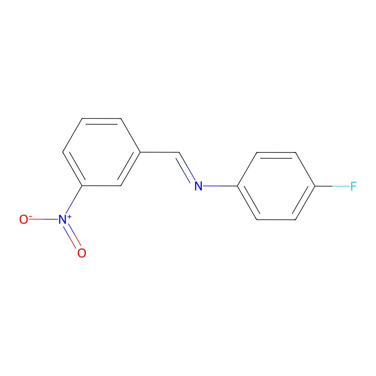 (4-Fluorophenyl)(3-nitrobenzylidene)amine molecular structure, CAS 3382-80-7