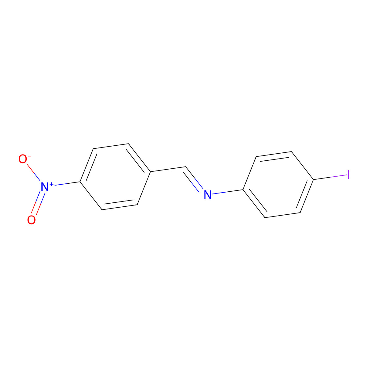 4-Iodo-N-((4-nitrophenyl)methylene)benzenamine molecular structure, CAS 3382-81-8