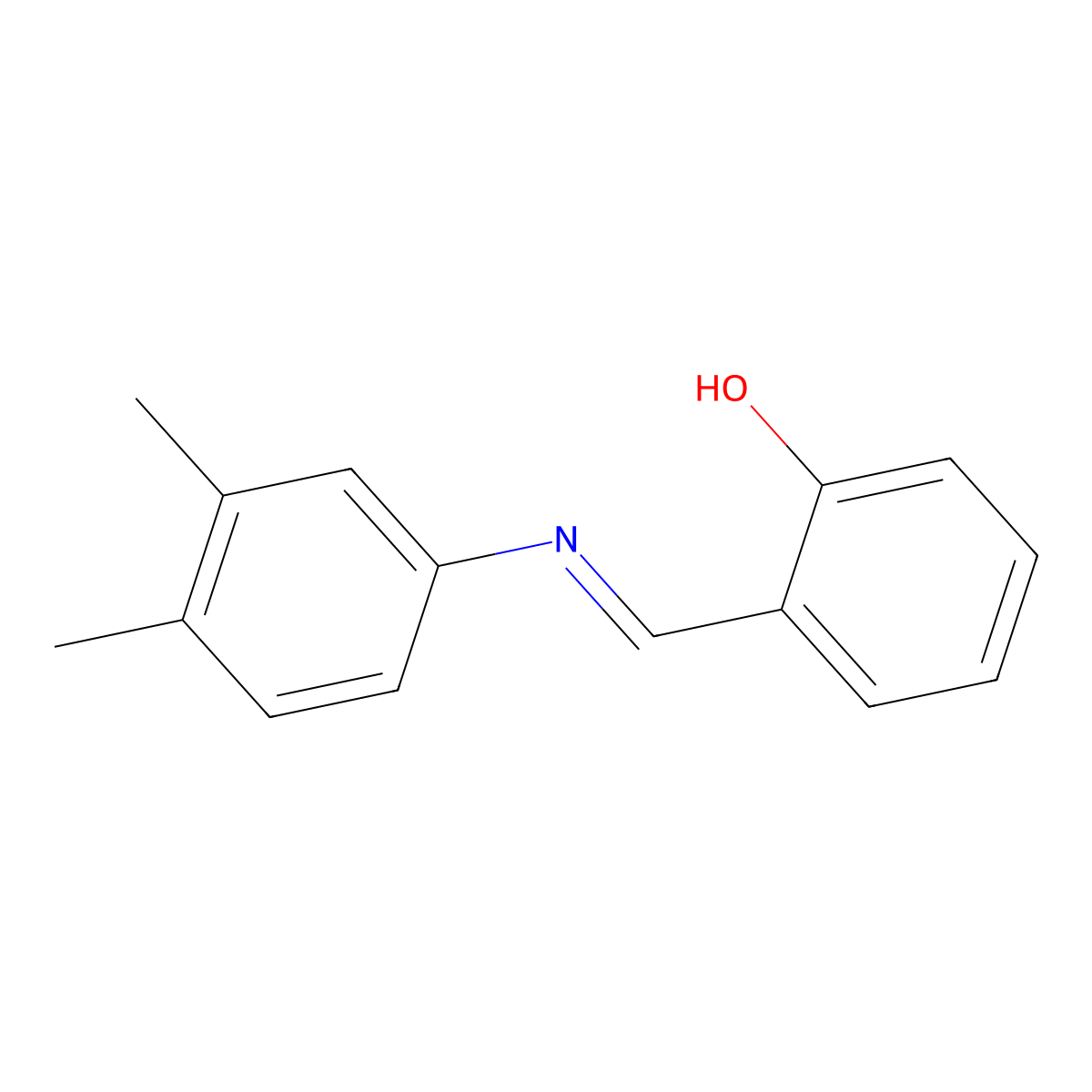 2-{(E)-[(3,4-dimethylphenyl)imino]methyl}phenol molecular structure, CAS 33821-28-2
