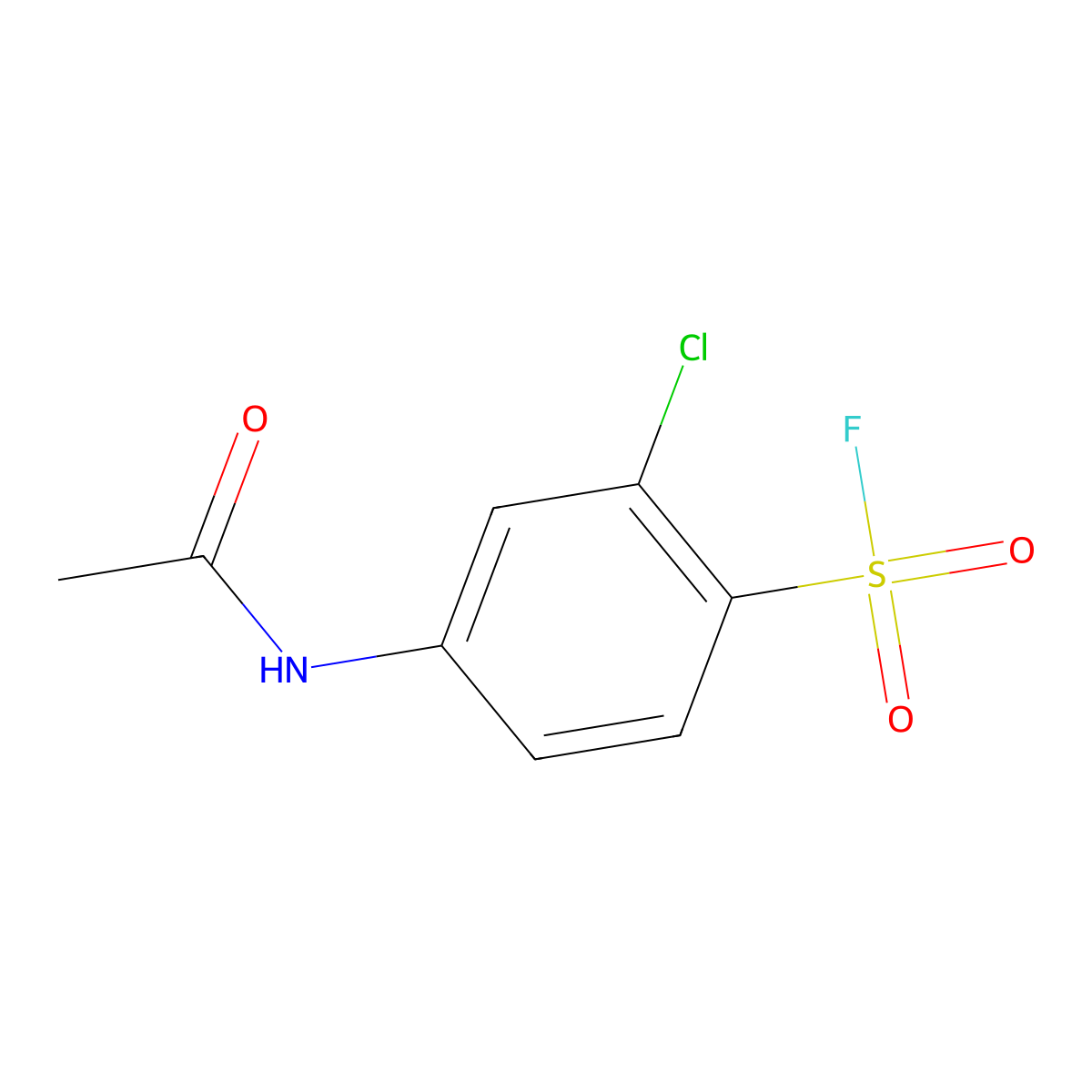 2-Chloro-4-acetamidobenzene-1-sulfonyl fluoride molecular structure, CAS 33821-42-0