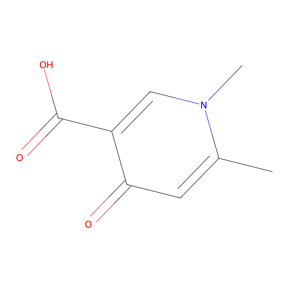 1,4-Dihydro-1,6-dimethyl-4-oxo-3-pyridinecarboxylic acid molecular structure, CAS 33821-59-9