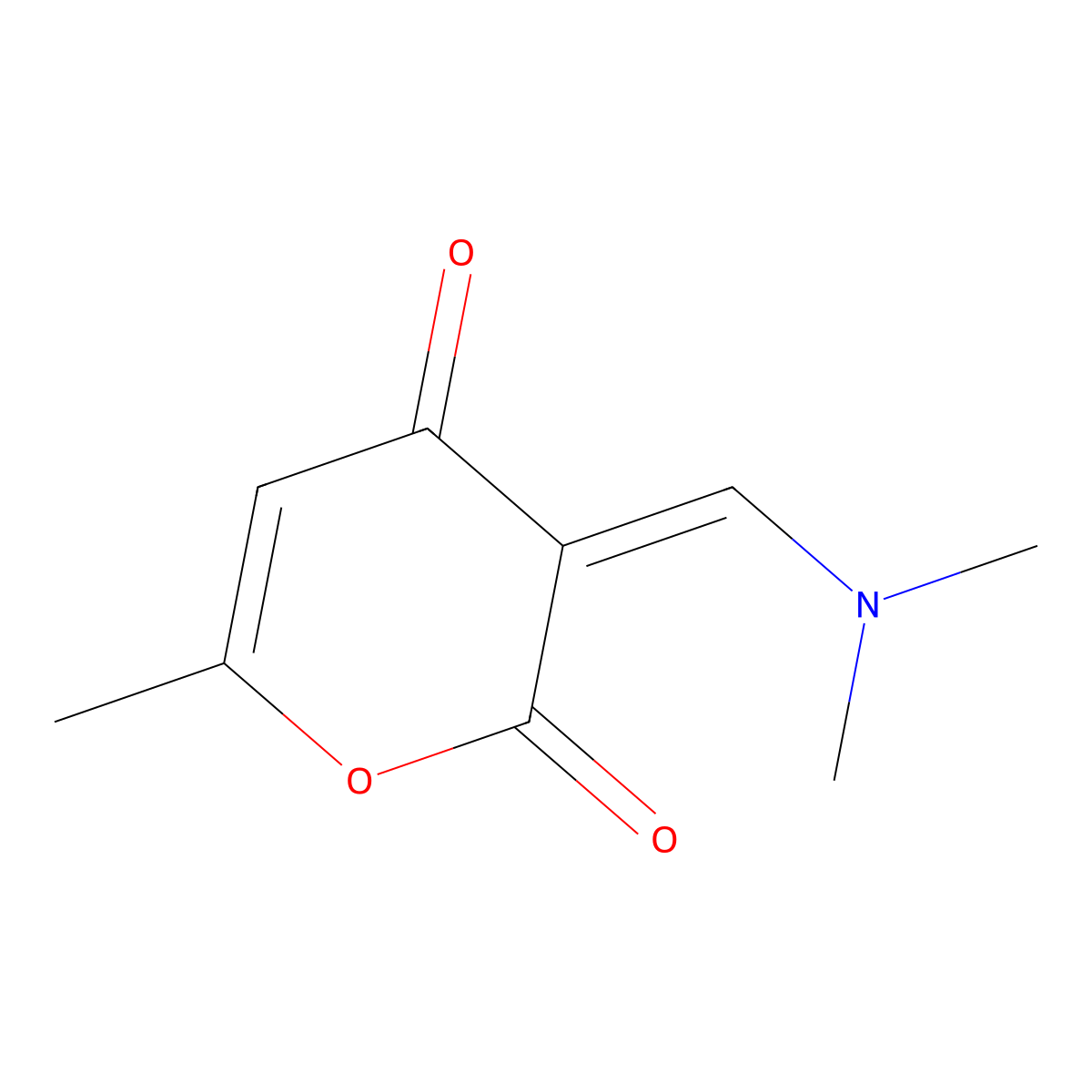 3-((dimethylamino)methylene)-6-methyl-2H-pyran-2,4(3H)-dione molecular structure, CAS 33821-61-3