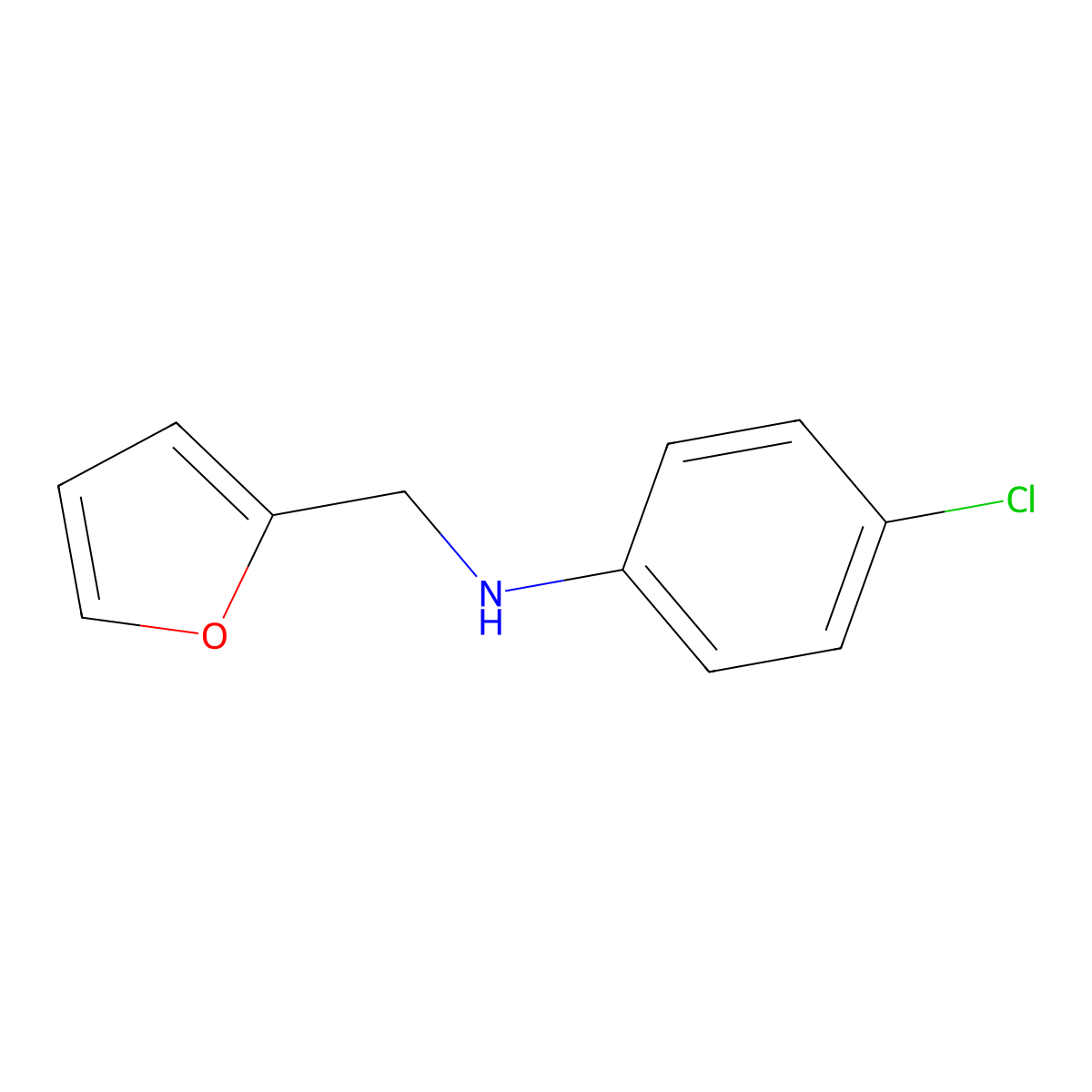 4-chloro-N-(furan-2-ylmethyl)aniline molecular structure, CAS 33829-87-7