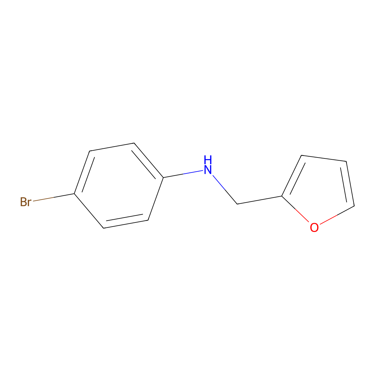 4-bromo-N-(furan-2-ylmethyl)aniline molecular structure, CAS 33829-88-8