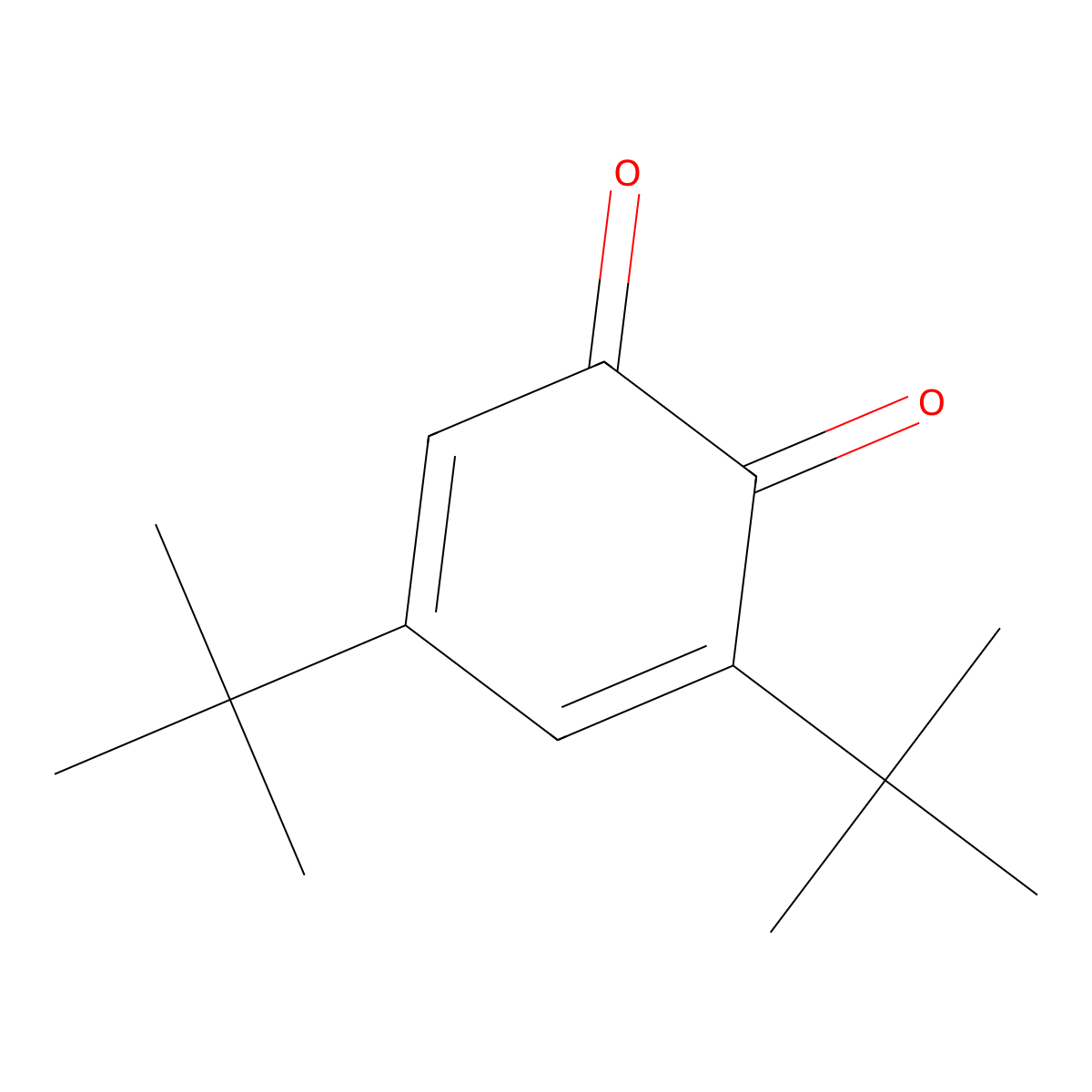 3,5-Di-tert-butyl-1,2-benzoquinone molecular structure, CAS 3383-21-9