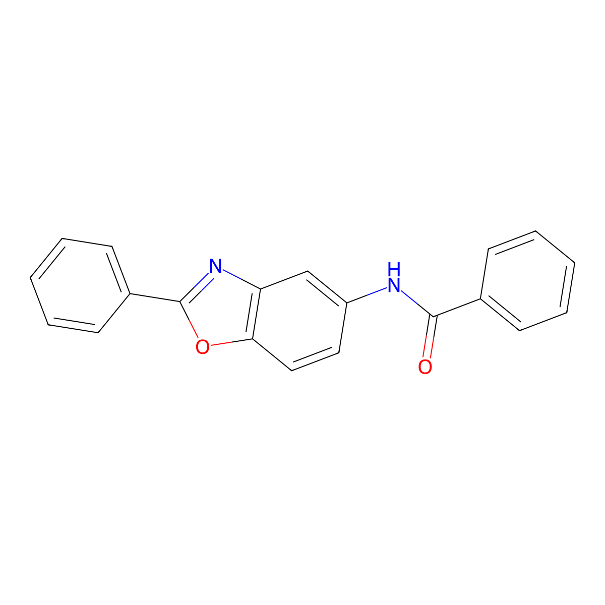 N-(2-phenyl-1,3-benzoxazol-5-yl)benzamide molecular structure, CAS 33832-28-9