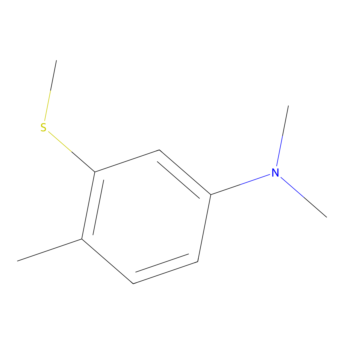 N,N,4-Trimethyl-3-(methylthio)benzenamine molecular structure, CAS 338391-29-0