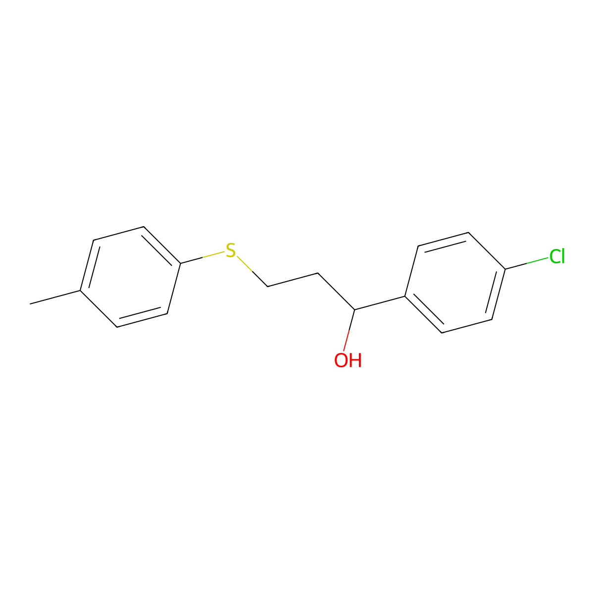 1-(4-Chlorophenyl)-3-[(4-methylphenyl)sulfanyl]-1-propanol molecular structure, CAS 338391-85-8