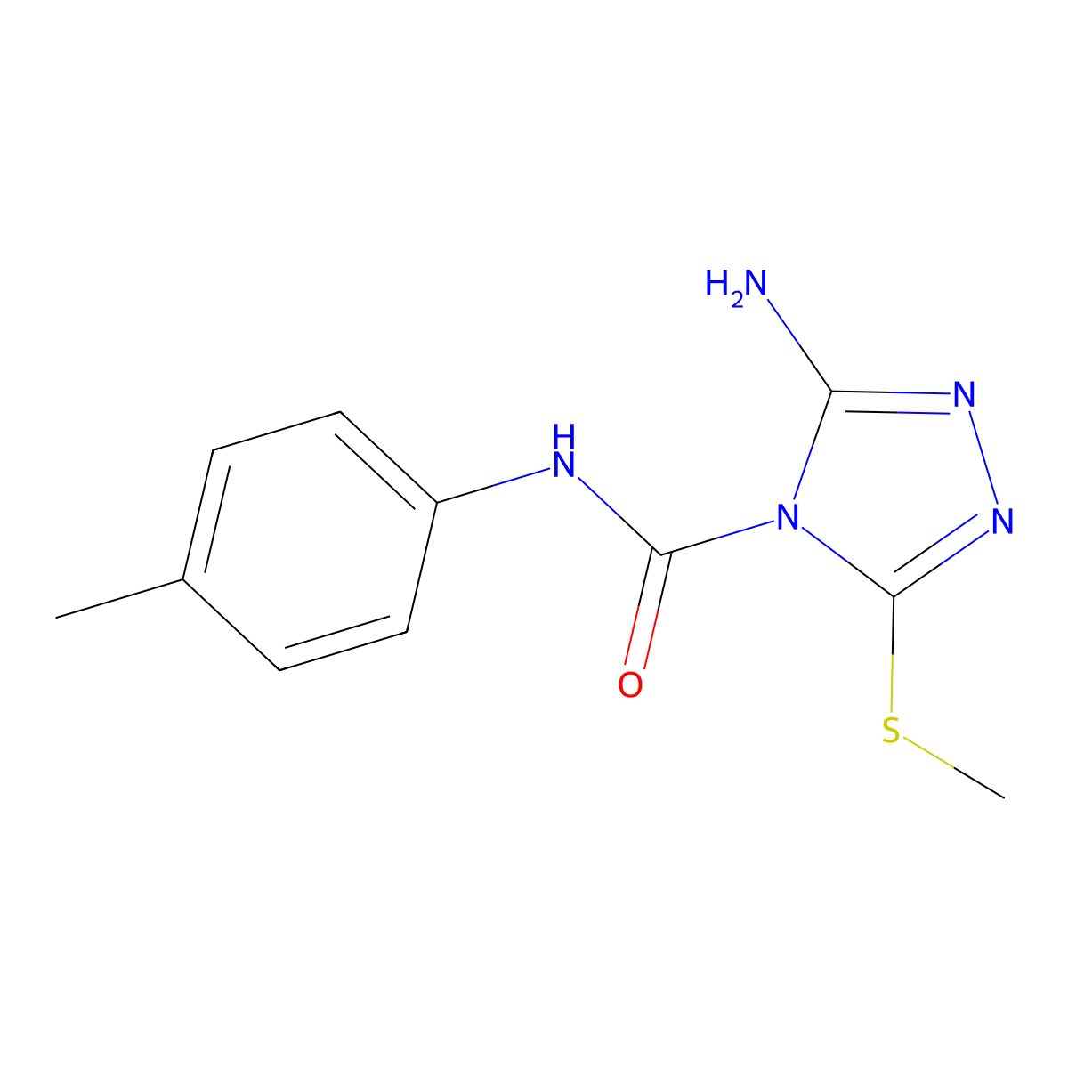 3-amino-N-(4-methylphenyl)-5-(methylsulfanyl)-4H-1,2,4-triazole-4-carboxamide molecular structure, CAS 338391-91-6
