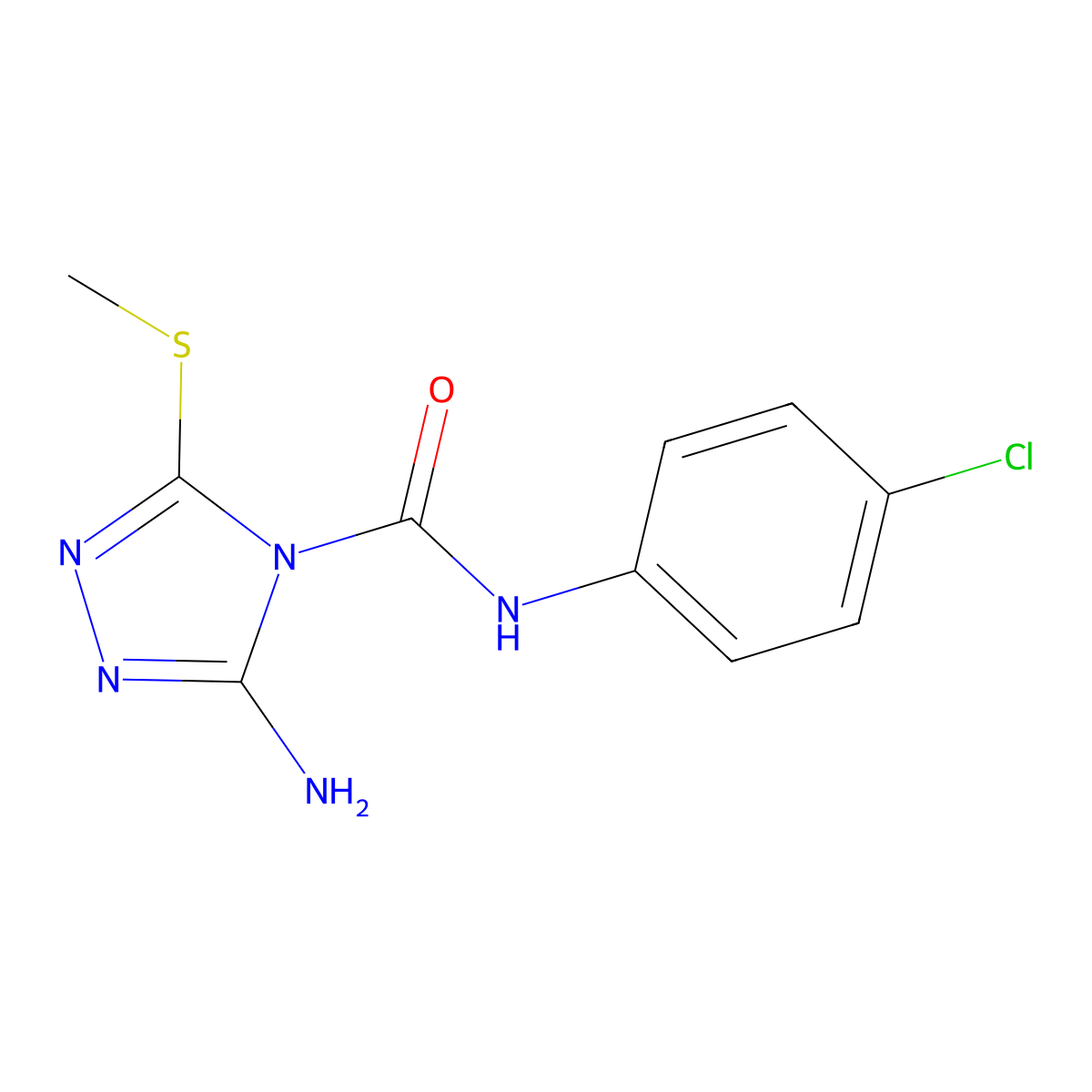 3-amino-N-(4-chlorophenyl)-5-(methylsulfanyl)-4H-1,2,4-triazole-4-carboxamide molecular structure, CAS 338391-94-9