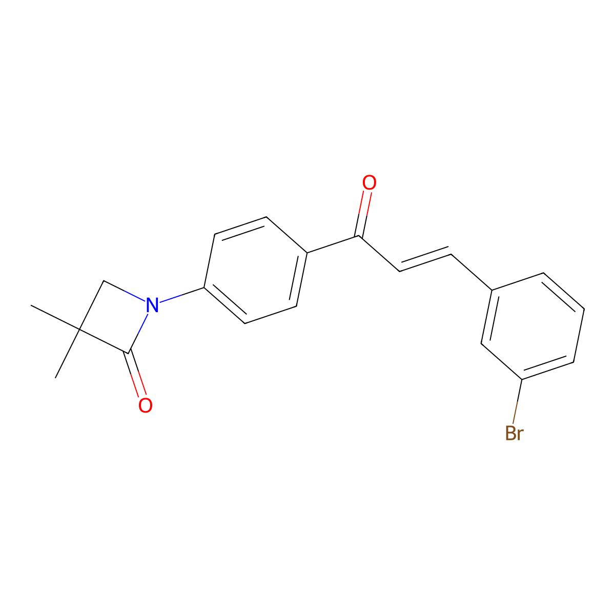 1-{4-[3-(3-Bromophenyl)acryloyl]phenyl}-3,3-dimethyl-2-azetanone molecular structure, CAS 338392-02-2