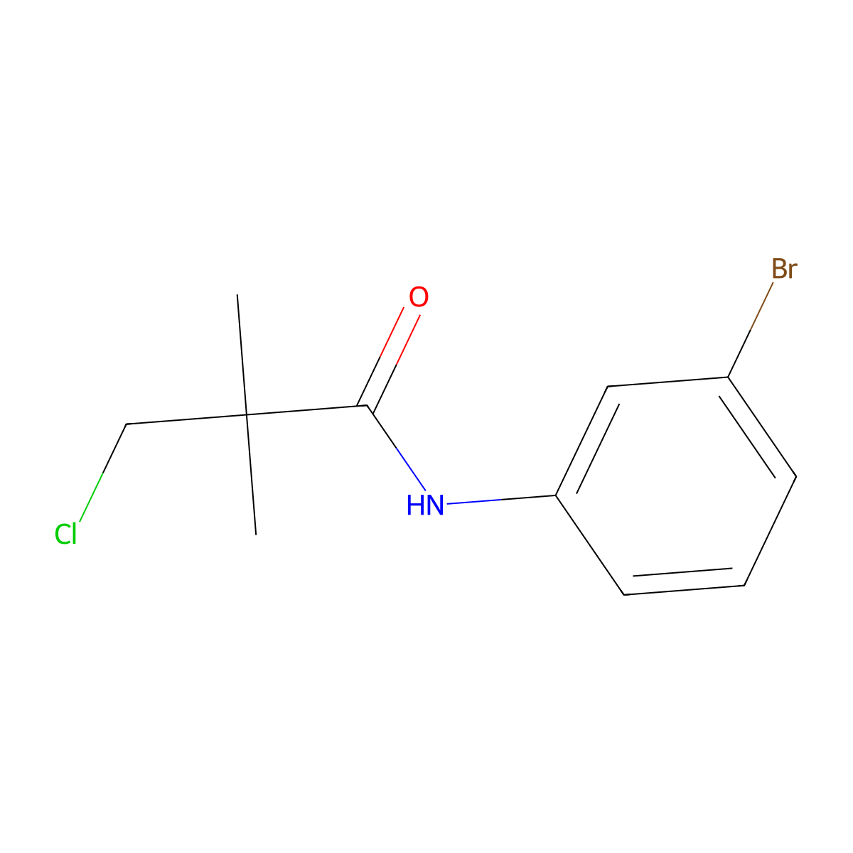 N-(3-bromophenyl)-3-chloro-2,2-dimethylpropanamide molecular structure, CAS 338392-03-3