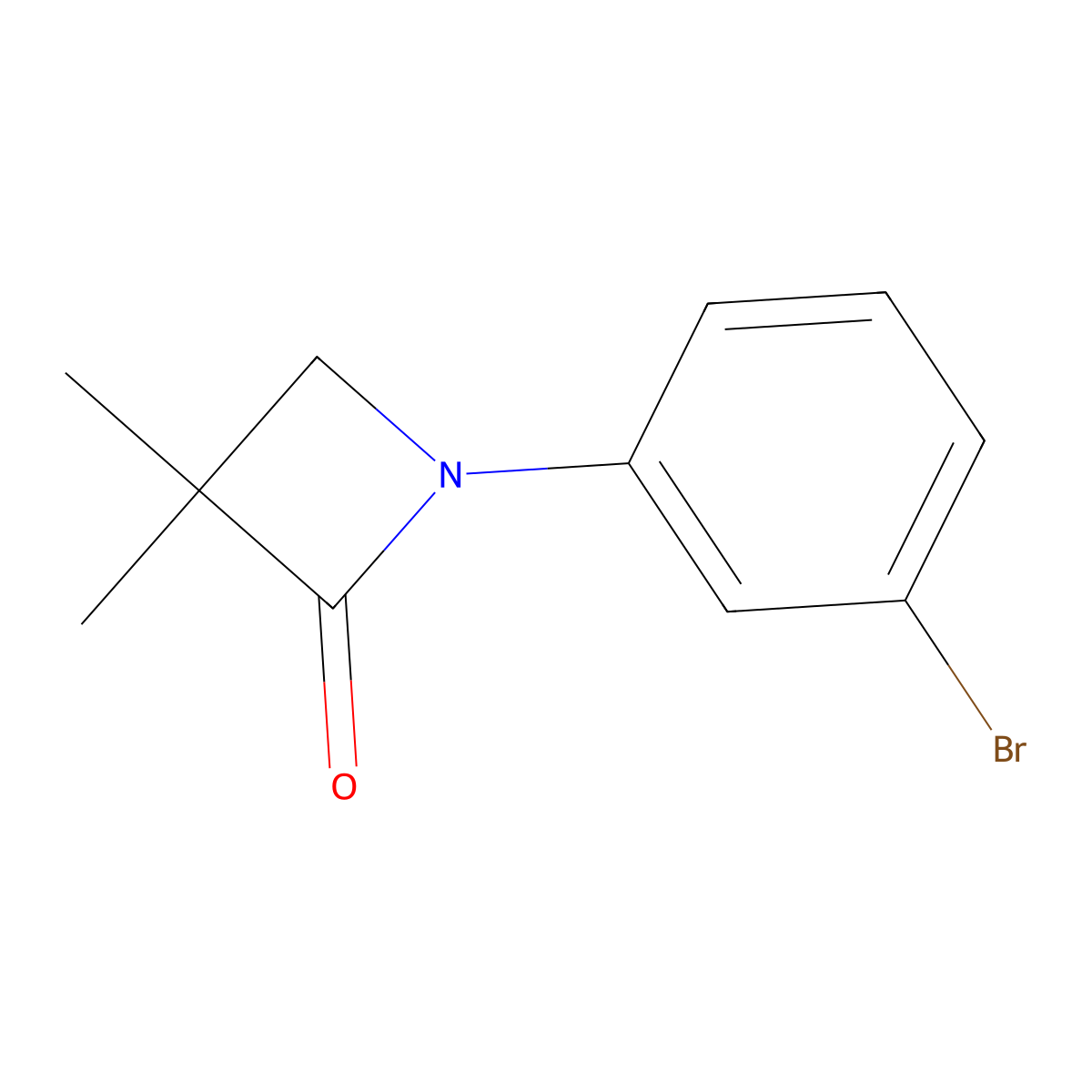 1-(3-Bromophenyl)-3,3-dimethylazetidin-2-one molecular structure, CAS 338392-04-4