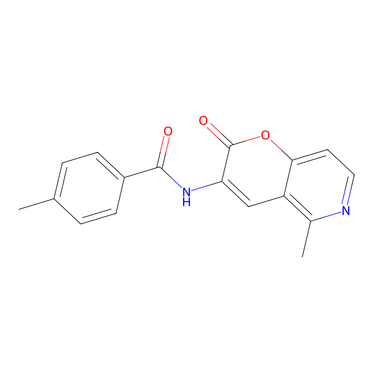 4-methyl-N-(5-methyl-2-oxo-2H-pyrano[3,2-c]pyridin-3-yl)benzenecarboxamide molecular structure, CAS 338392-08-8