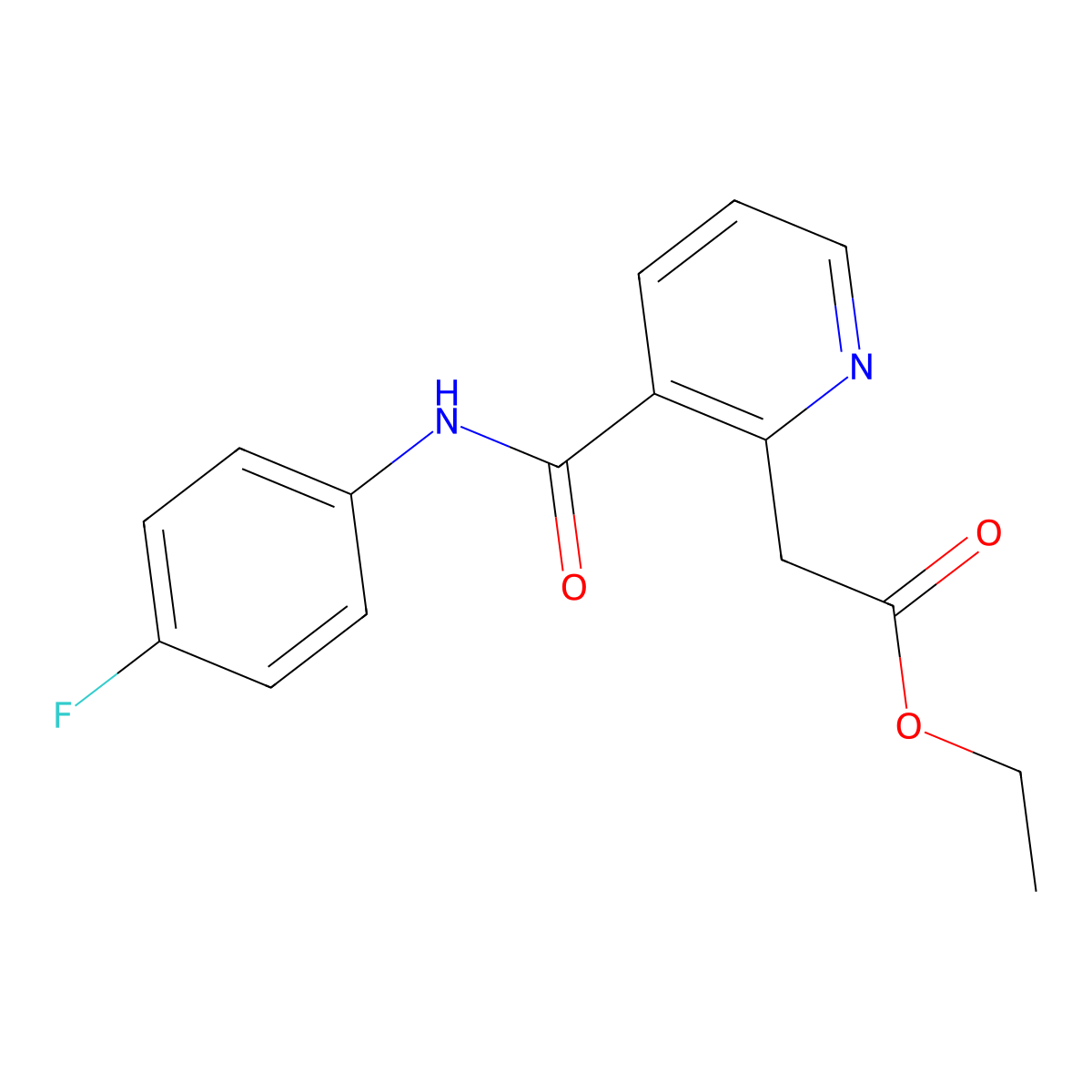 Ethyl 2-{3-[(4-fluoroanilino)carbonyl]-2-pyridinyl}acetate molecular structure, CAS 338392-11-3