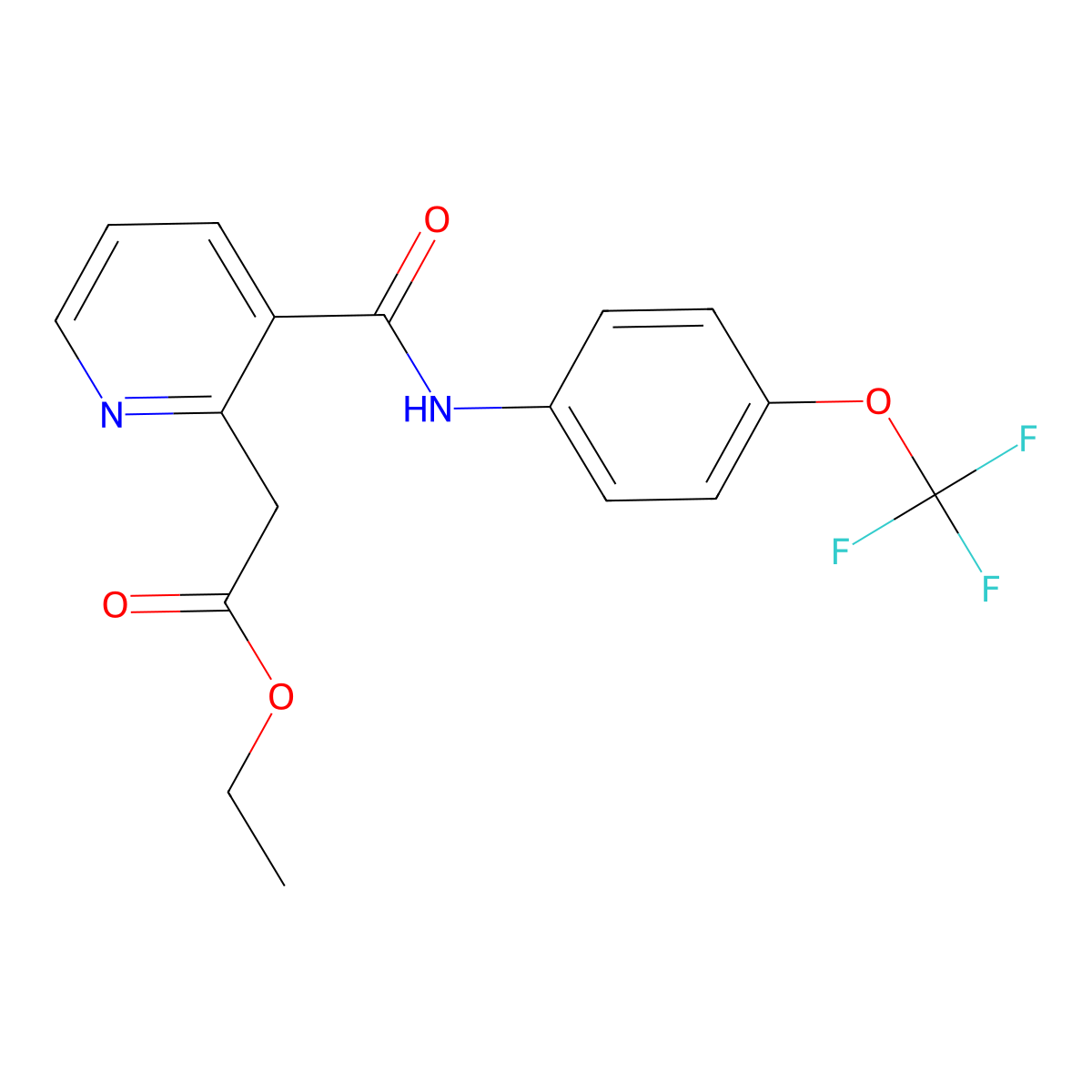 Ethyl 2-(3-{[4-(trifluoromethoxy)anilino]carbonyl}-2-pyridinyl)acetate molecular structure, CAS 338392-13-5