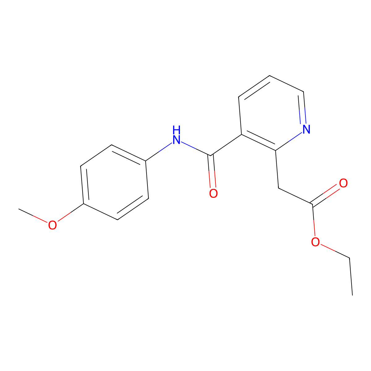 Ethyl 2-{3-[(4-methoxyanilino)carbonyl]-2-pyridinyl}acetate molecular structure, CAS 338392-14-6