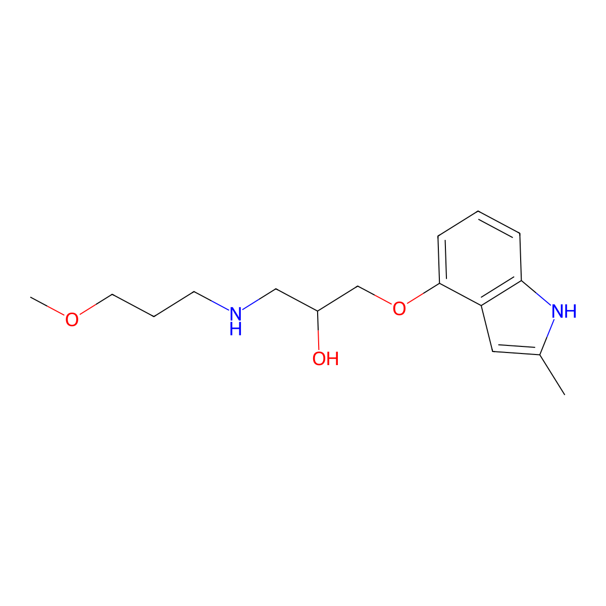 1-[(3-methoxypropyl)amino]-3-[(2-methyl-1H-indol-4-yl)oxy]-2-propanol molecular structure, CAS 338392-19-1