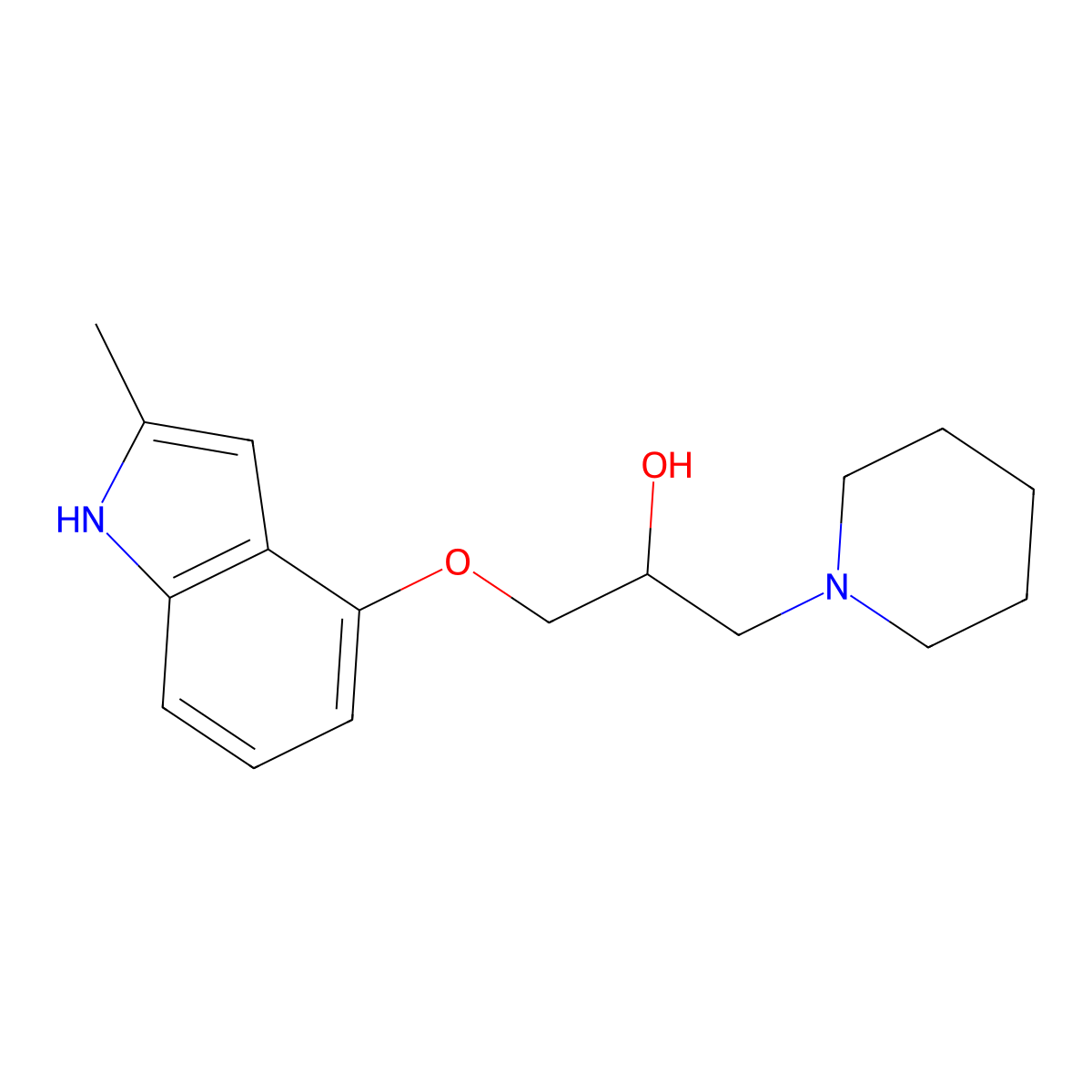 1-[(2-methyl-1H-indol-4-yl)oxy]-3-piperidino-2-propanol molecular structure, CAS 338392-20-4