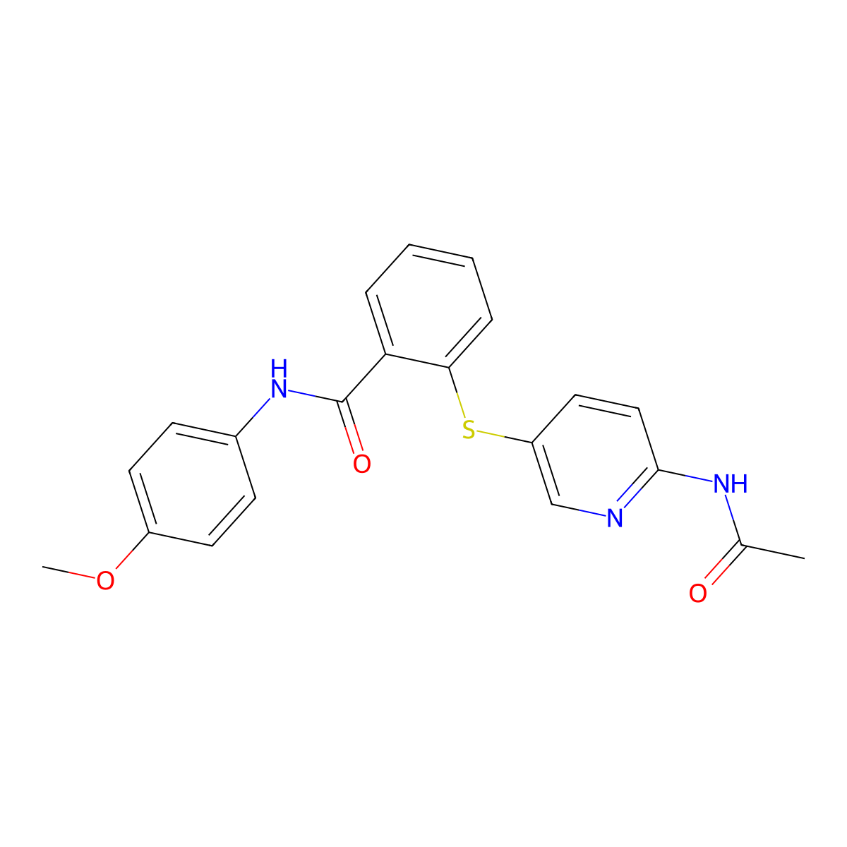 2-{[6-(acetylamino)-3-pyridinyl]sulfanyl}-N-(4-methoxyphenyl)benzenecarboxamide molecular structure, CAS 338392-21-5