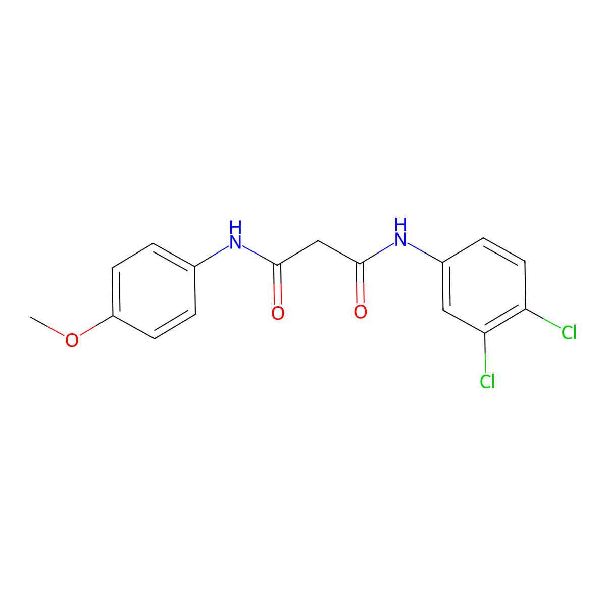N~1~-(3,4-dichlorophenyl)-N~3~-(4-methoxyphenyl)malonamide molecular structure, CAS 338392-26-0