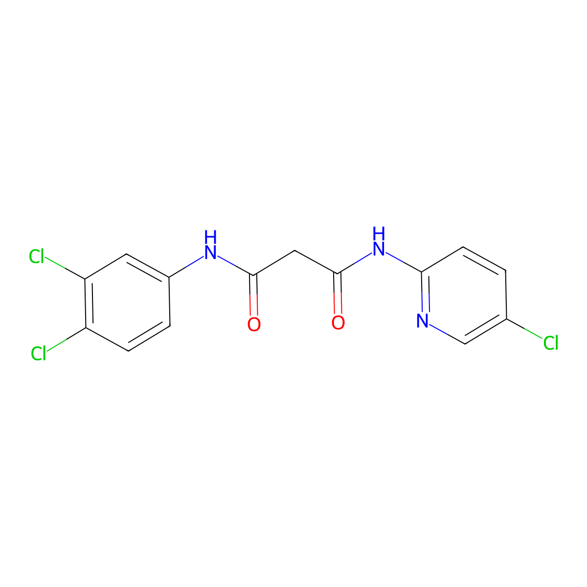 N~1~-(5-chloro-2-pyridinyl)-N~3~-(3,4-dichlorophenyl)malonamide molecular structure, CAS 338392-31-7